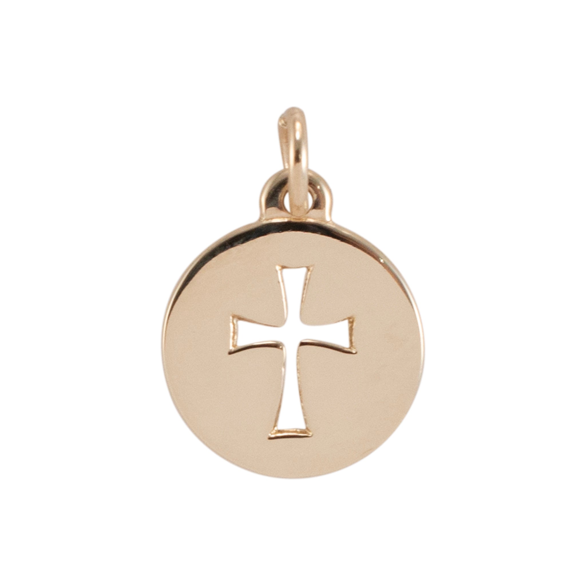 James Avery Retired 14K Yellow Gold Round Crosslet Charm Pendant