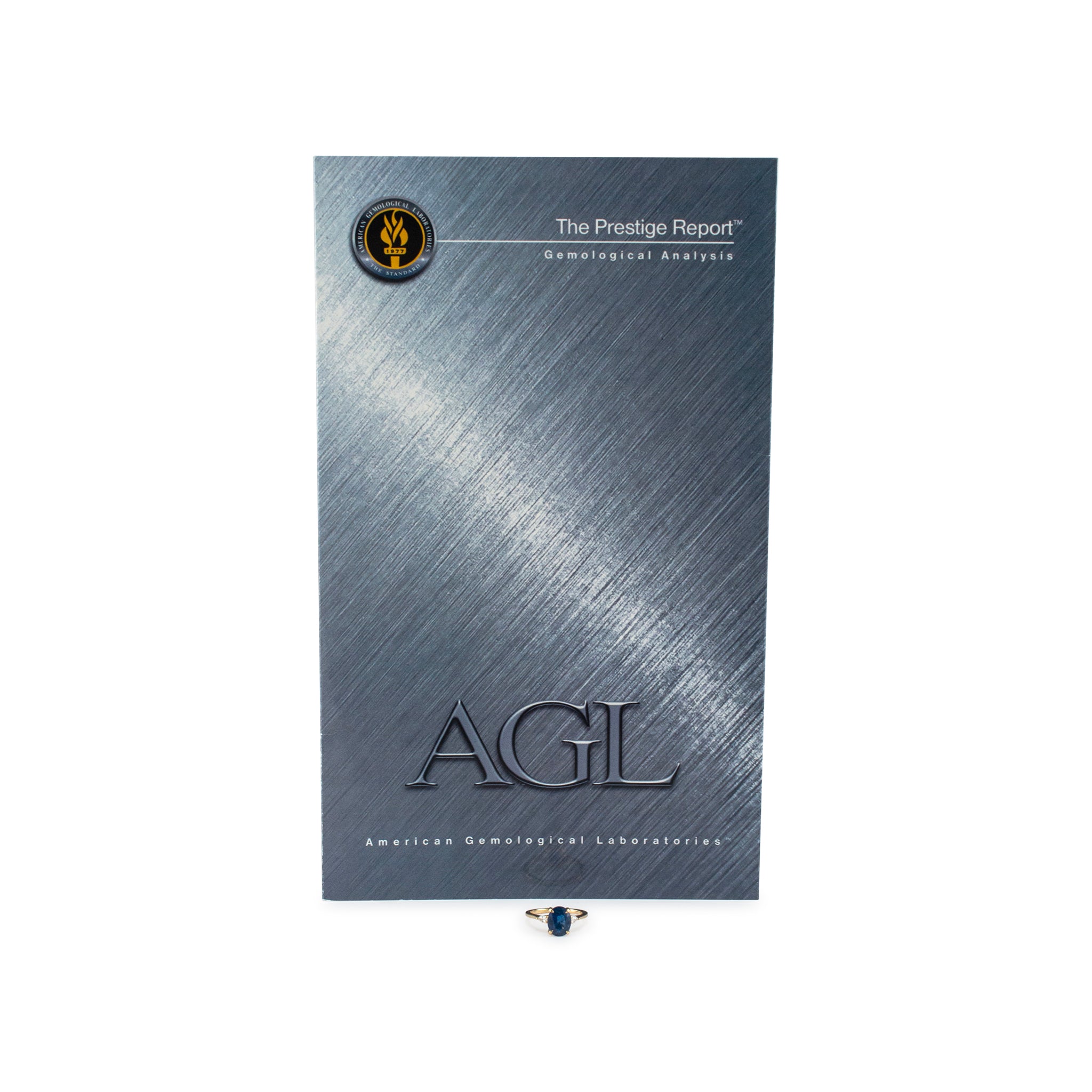 18K Yellow Gold 2.25ct Oval Sapphire Three Stone Pear Diamond Cocktail Ring