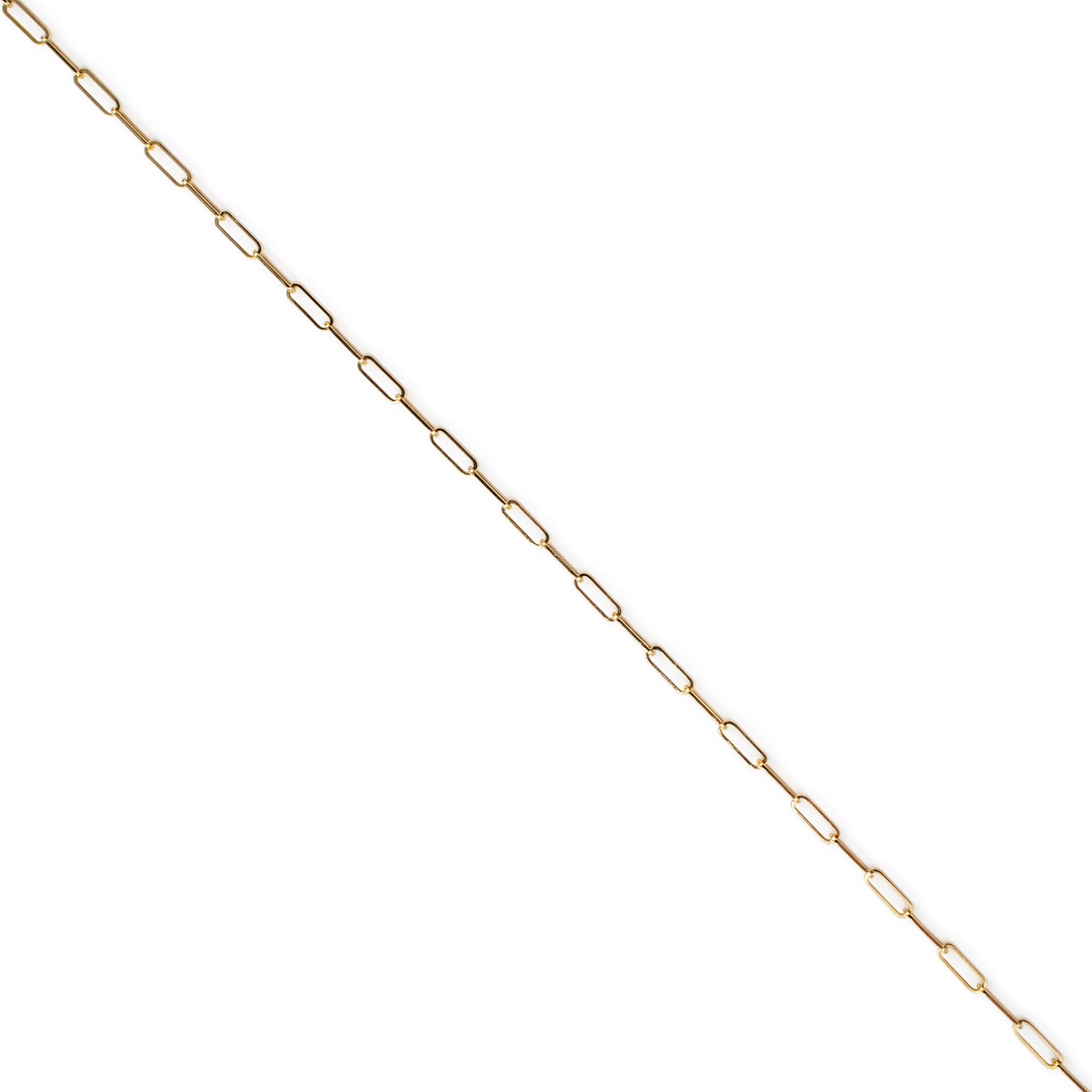 Ladies 14K Yellow Gold Oval Link Paper Clip Chain Necklace
