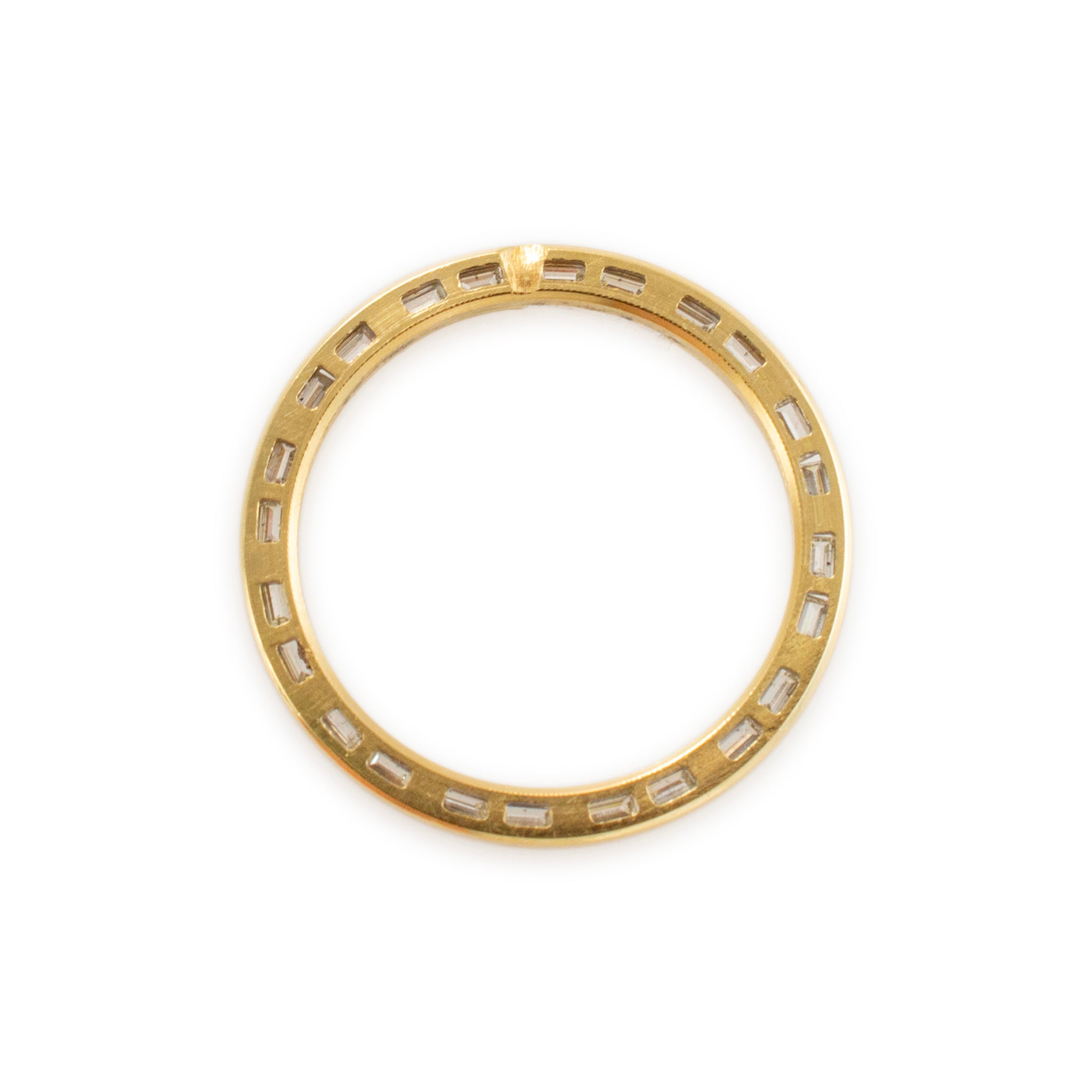 Rolex 36MM Custom 18K Yellow Gold Bar Set 2.34ct Baguette Diamond Watch Bezel