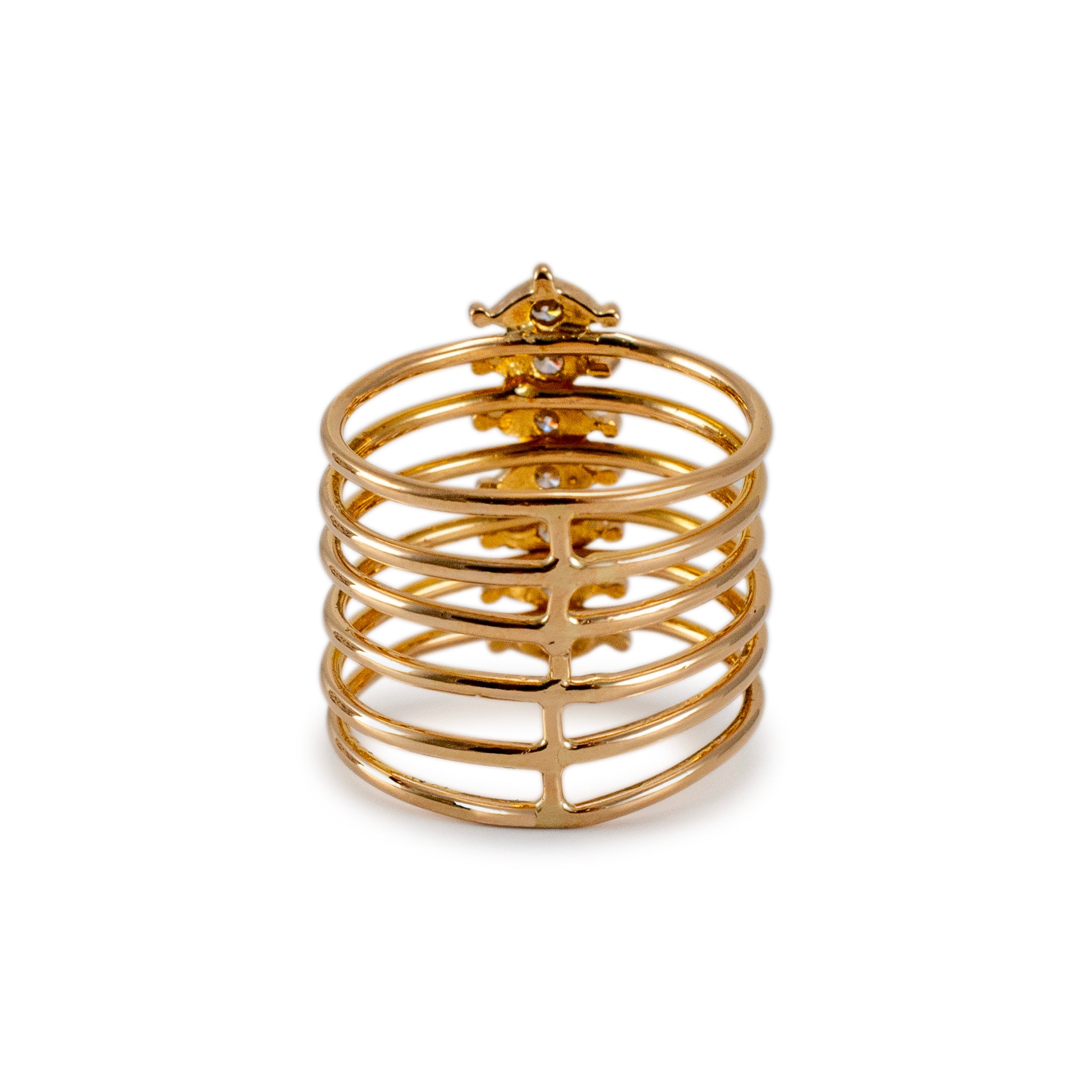 Ladies 18K Yellow Gold Stacking Diamond Band Ring