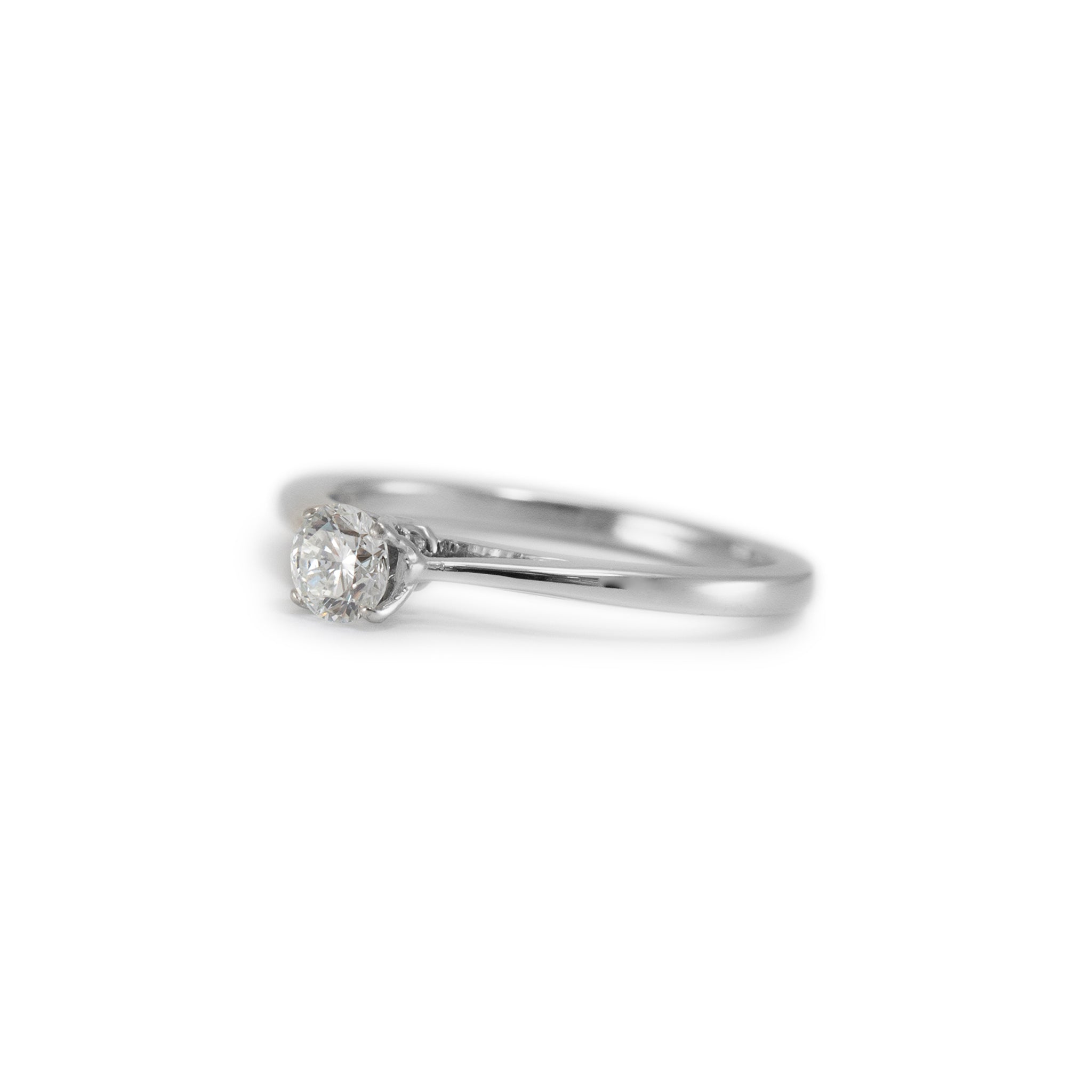 Ladies 10K White Gold Lab Grown Diamond Cathedral Engagement Ring