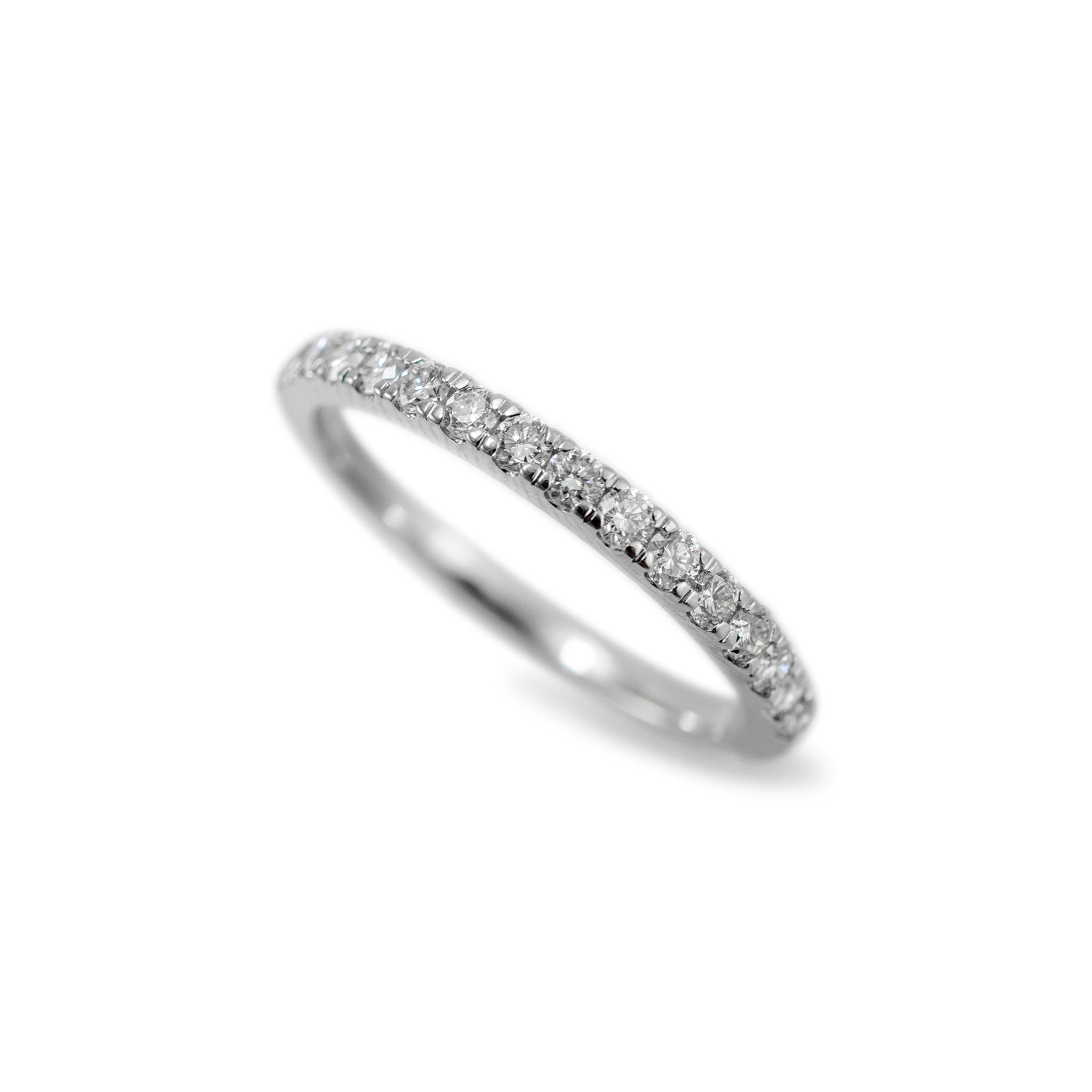 Ladies 10K White Gold Half Eternity Lab Grown Diamond Wedding Band