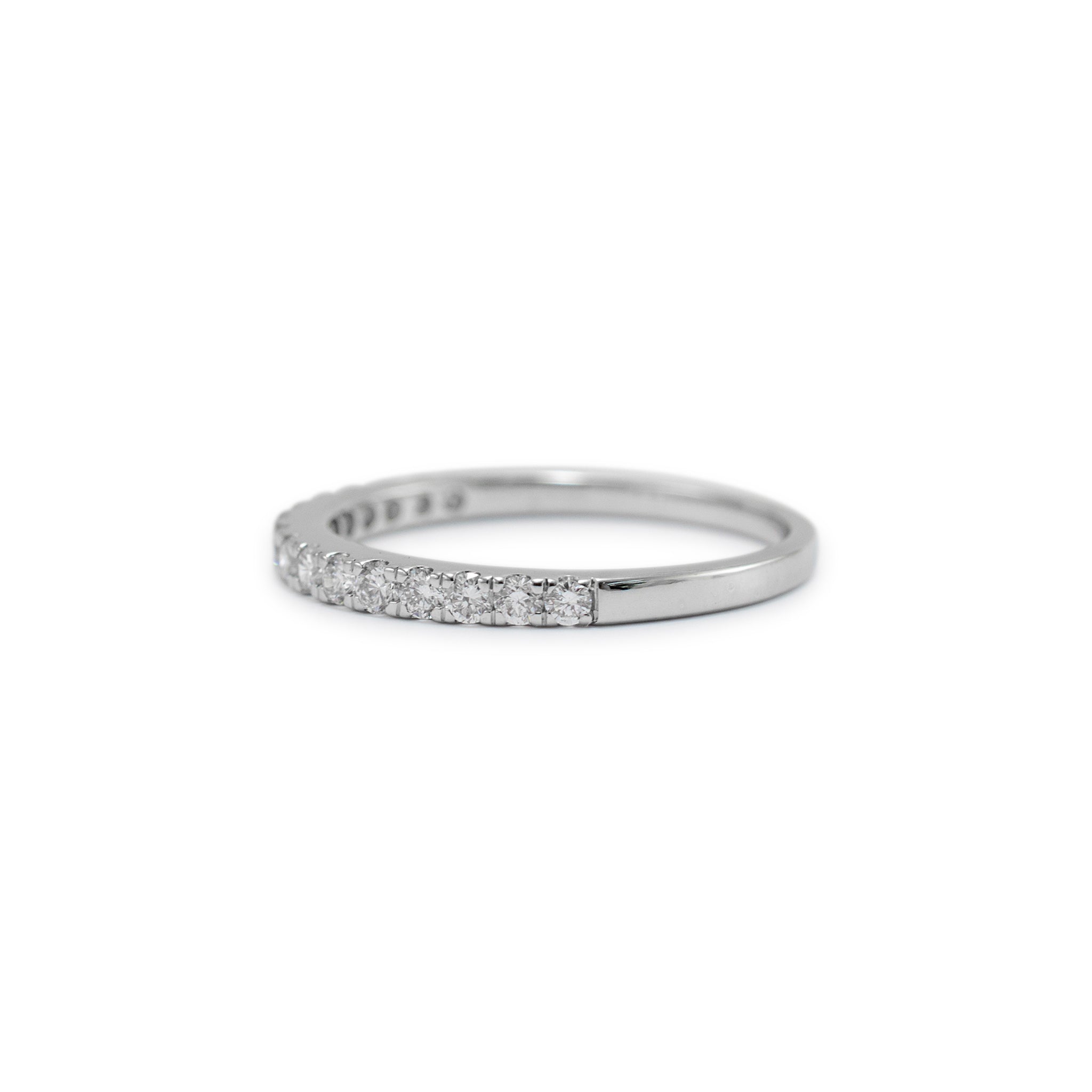 Ladies 10K White Gold Half Eternity Lab Grown Diamond Wedding Band