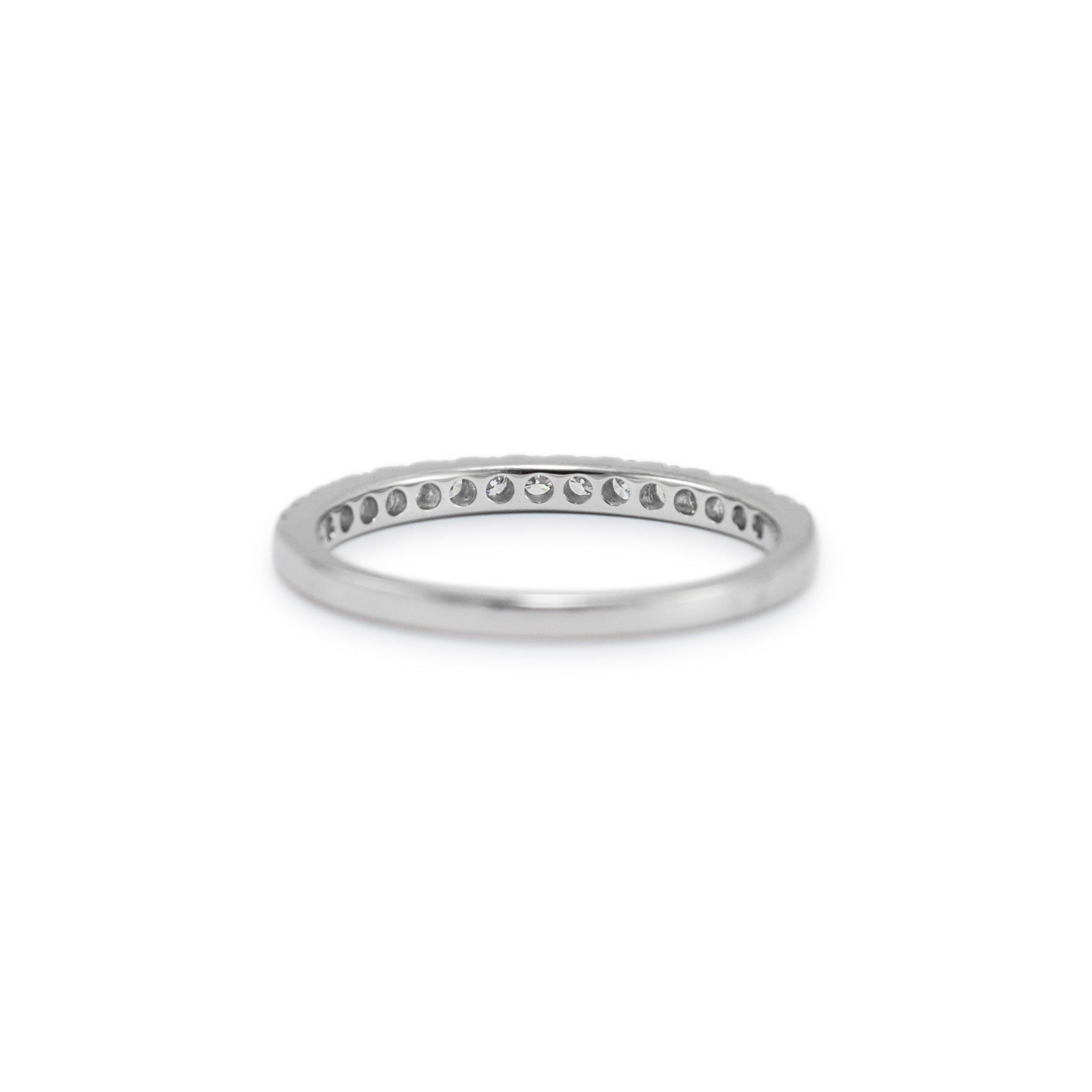 Ladies 10K White Gold Half Eternity Lab Grown Diamond Wedding Band