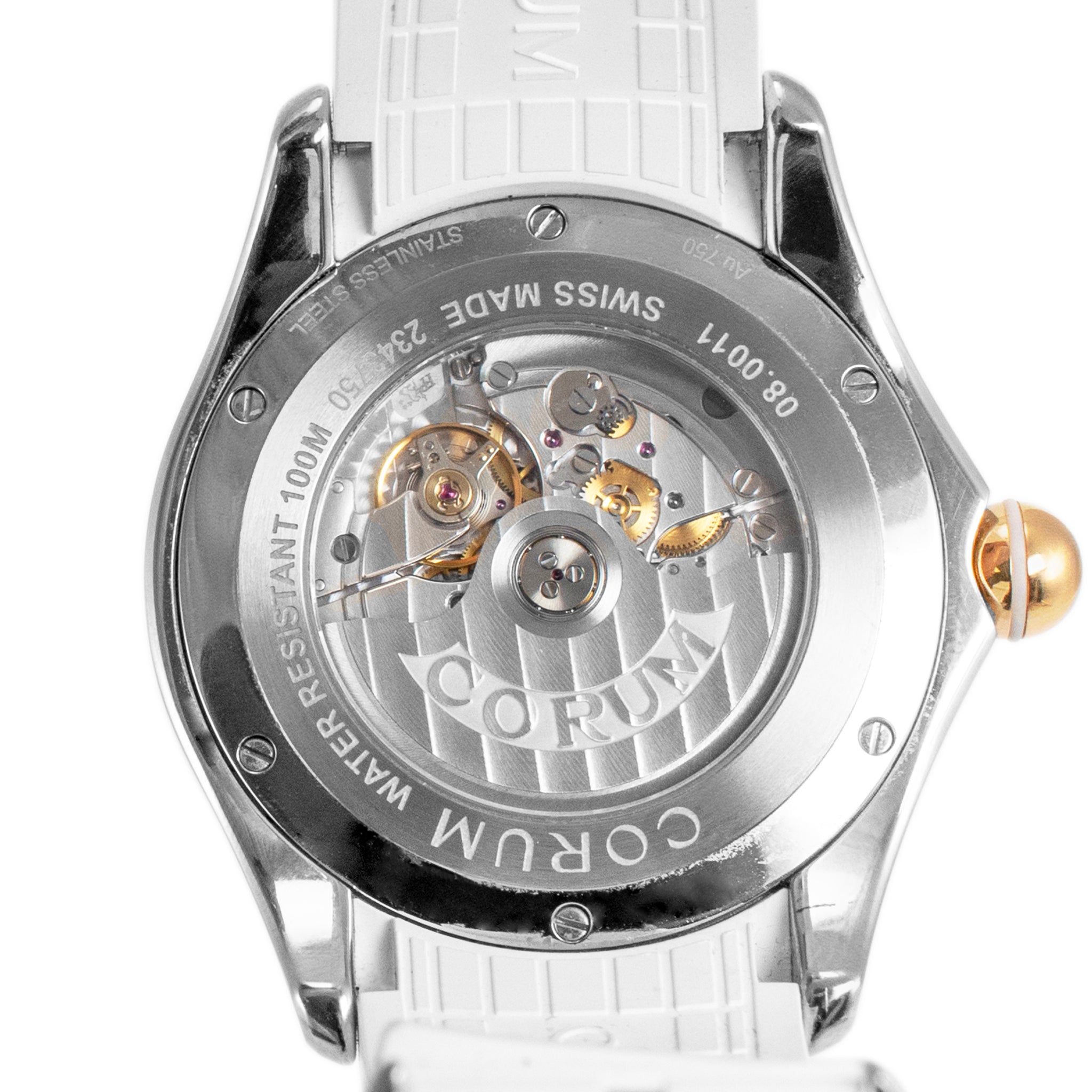 Corum Bubble 42MM L295 Pink Mop Diamond Bezel Rose Gold Stainless Steel Watch