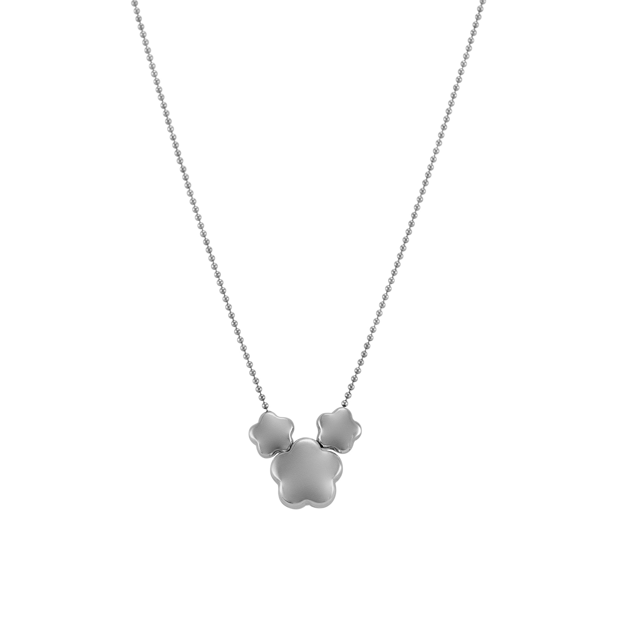 H. Stern 18K White Gold Gliding Three Flower Pendant Necklace