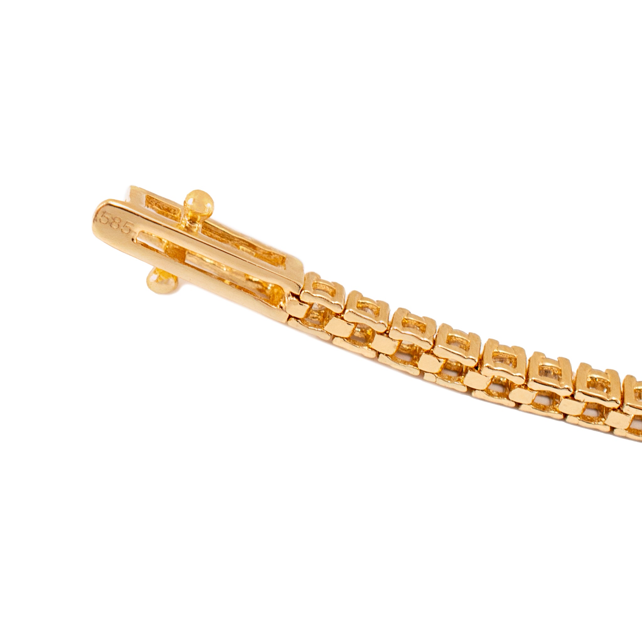 14K Yellow Gold 4-Prong 1.57ct Diamond Tennis Bracelet