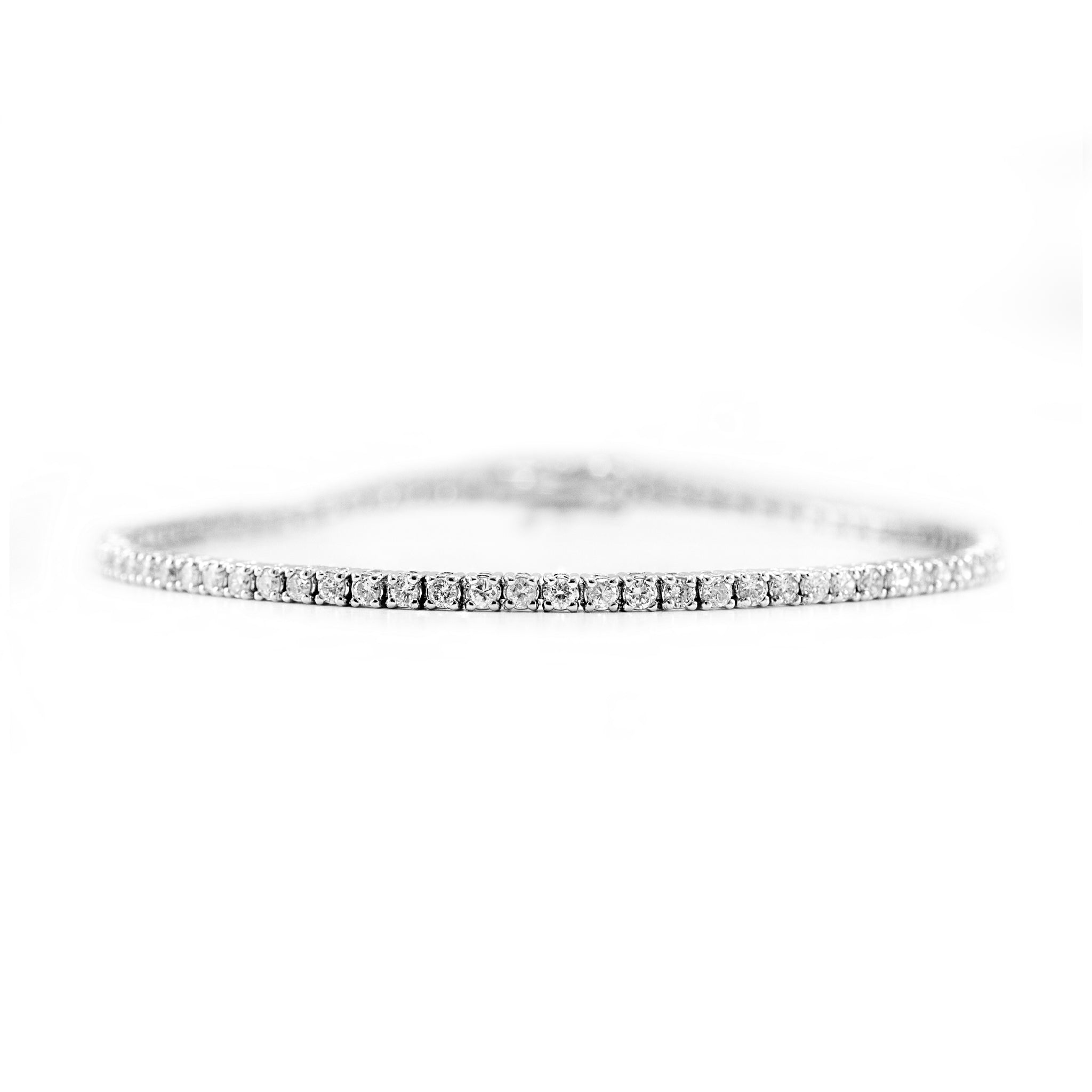 14K White Gold 4-Prong 1.57ct Diamond Tennis Bracelet