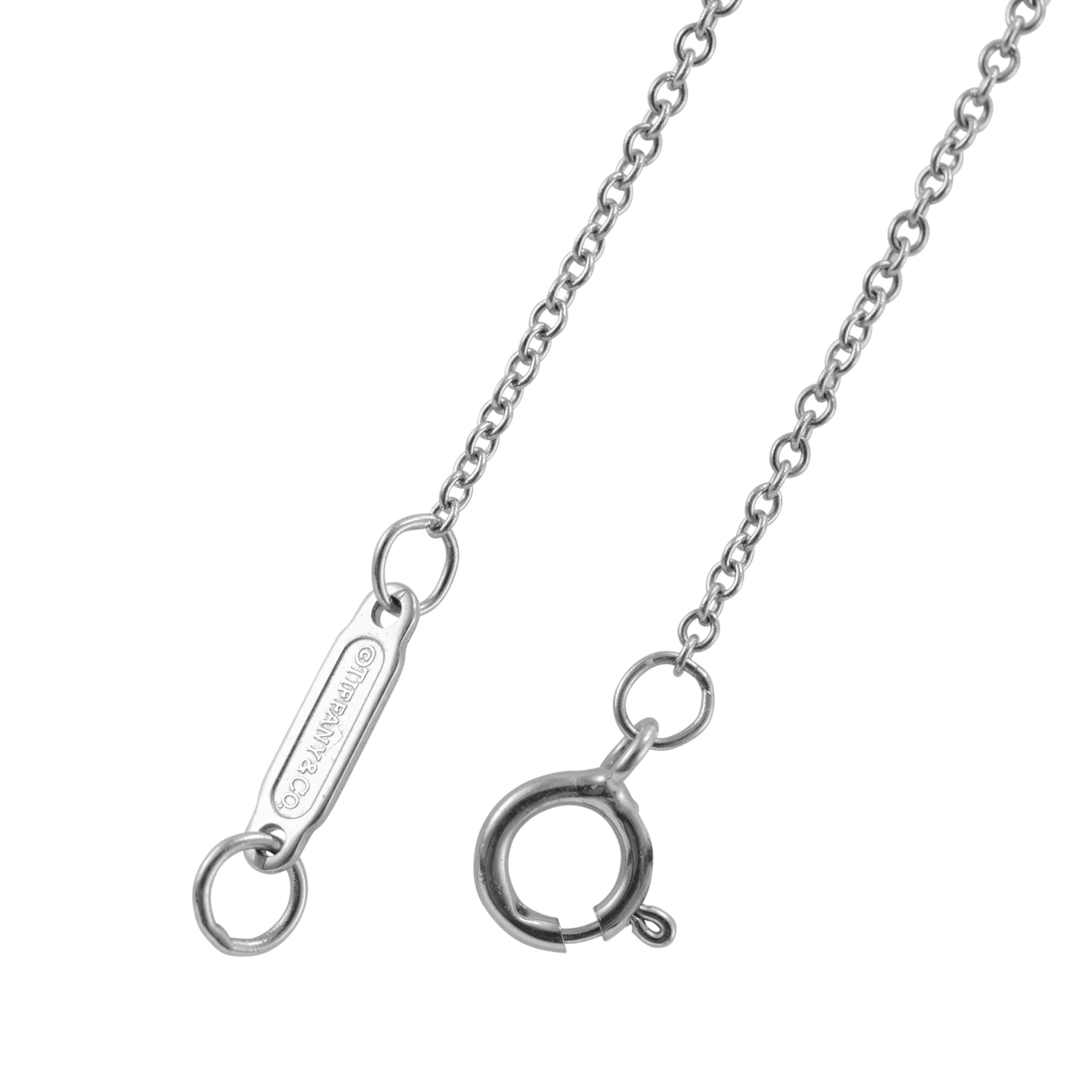 Tiffany & Co. 18K White Gold Aquamarine Drop Pendant Necklace