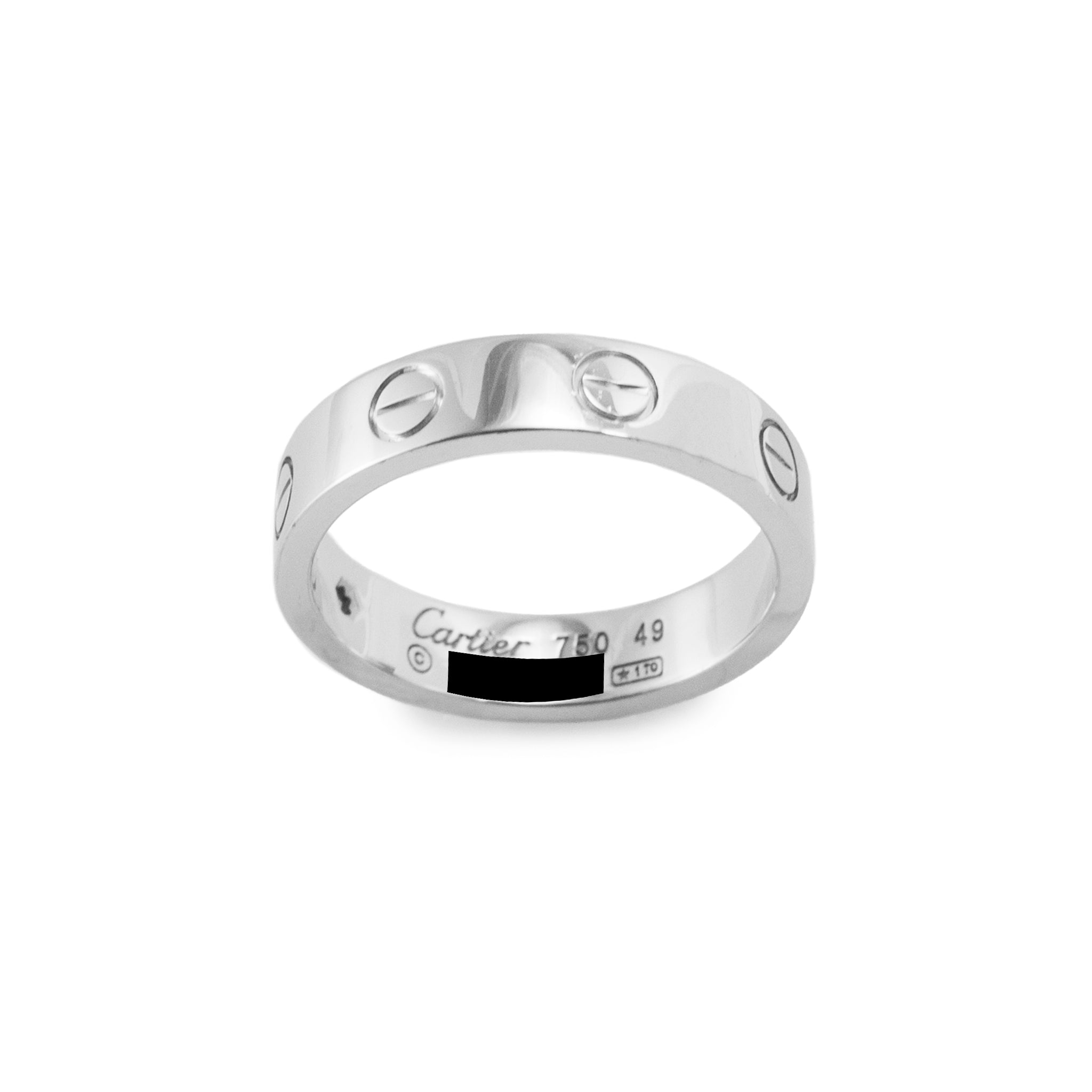 Cartier 18K White Gold Love Ring Small Model 1 Diamond Band