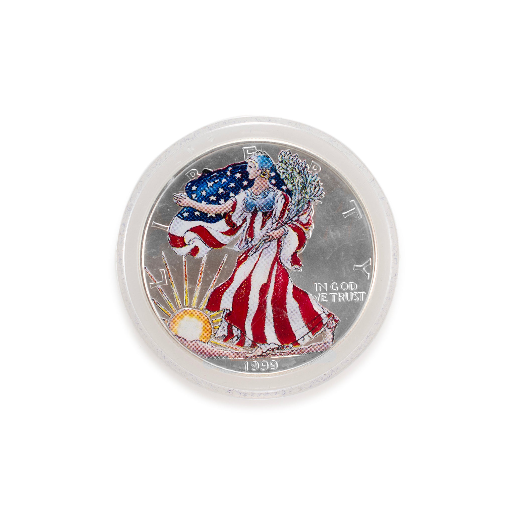 1999 Painted 1OZ 999 Silver $1 American Eagle Liberty Coin