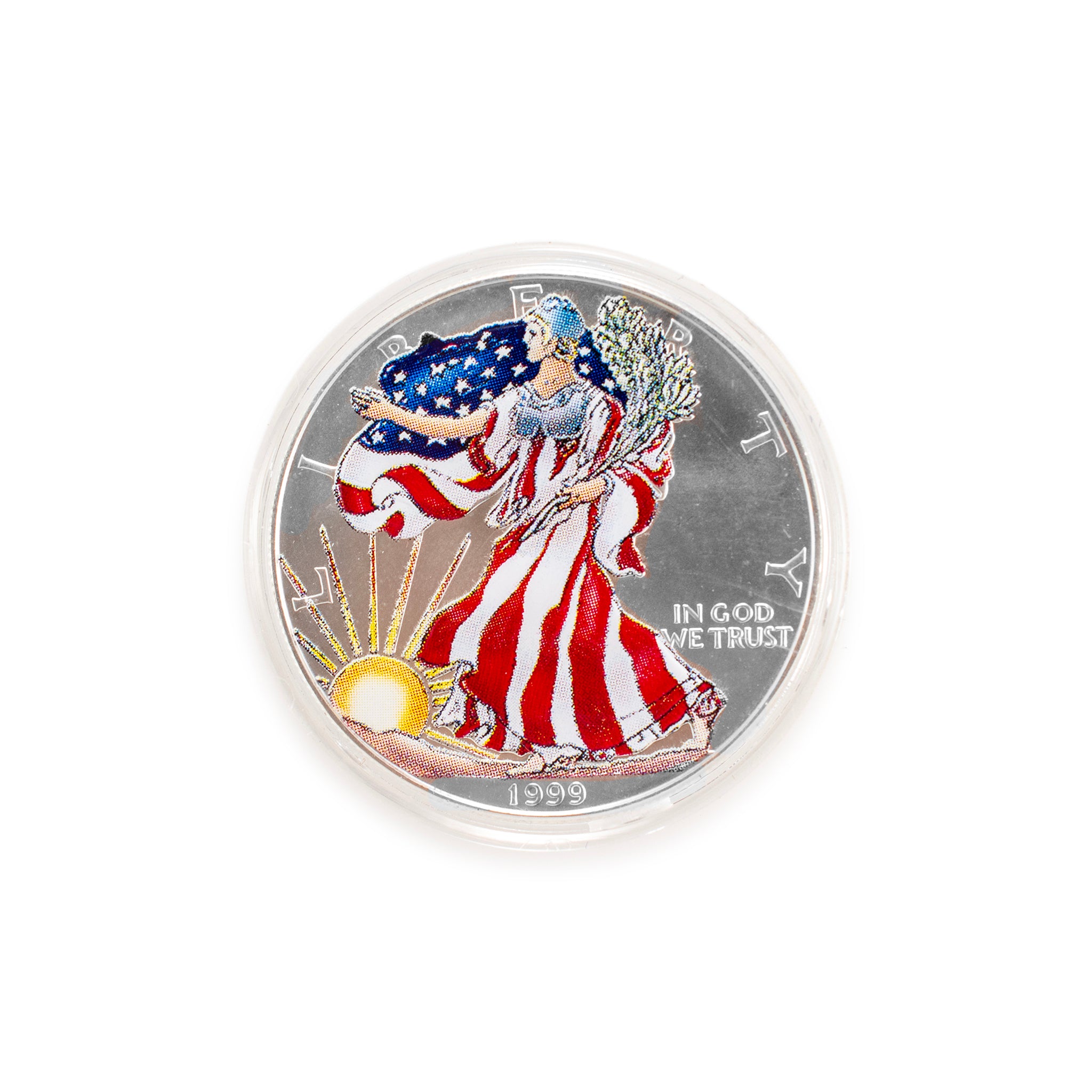 1999 Painted 1OZ 999 Silver $1 American Eagle Liberty Coin