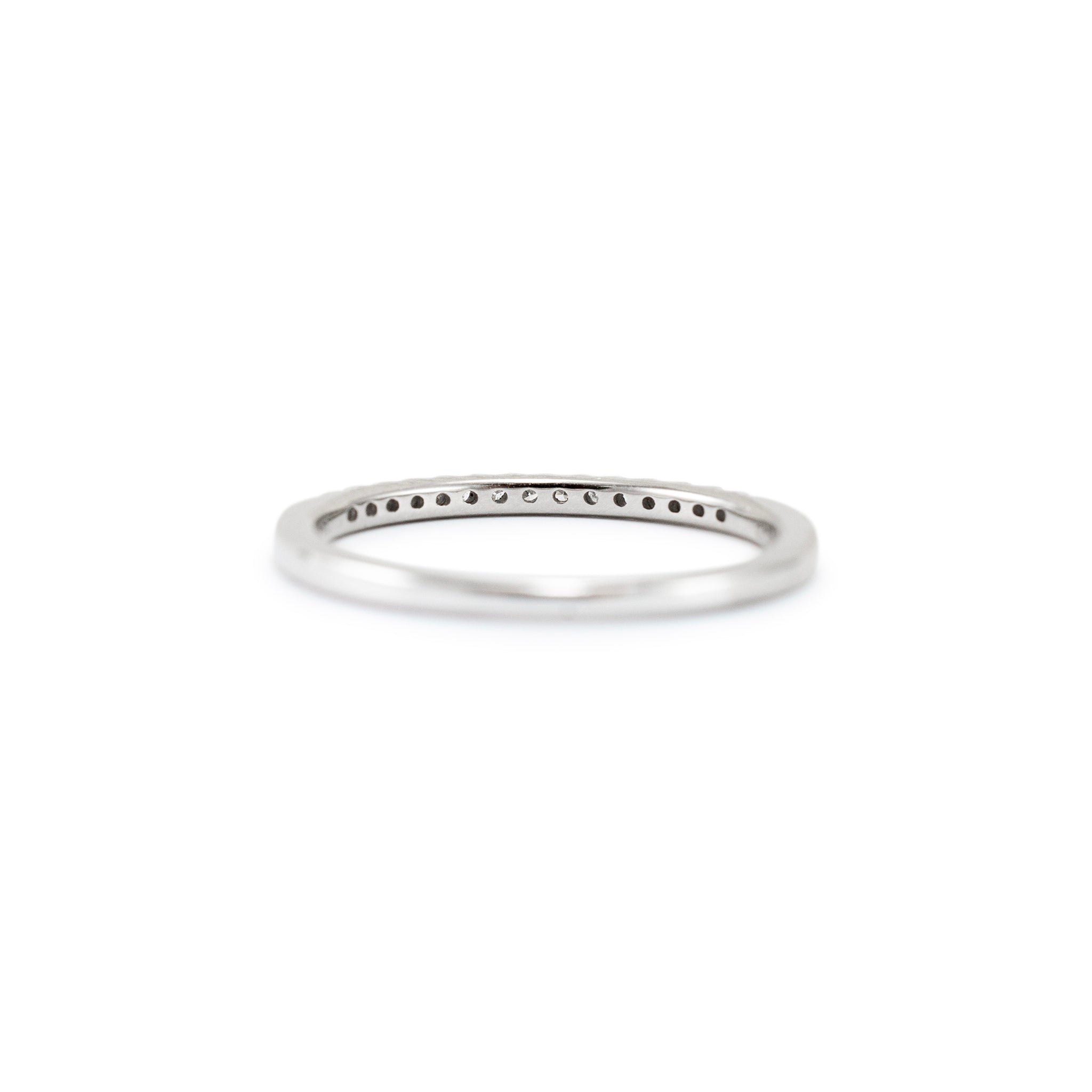 Ladies 10K White Gold Half Eternity Lab Grown Diamond Wedding Band