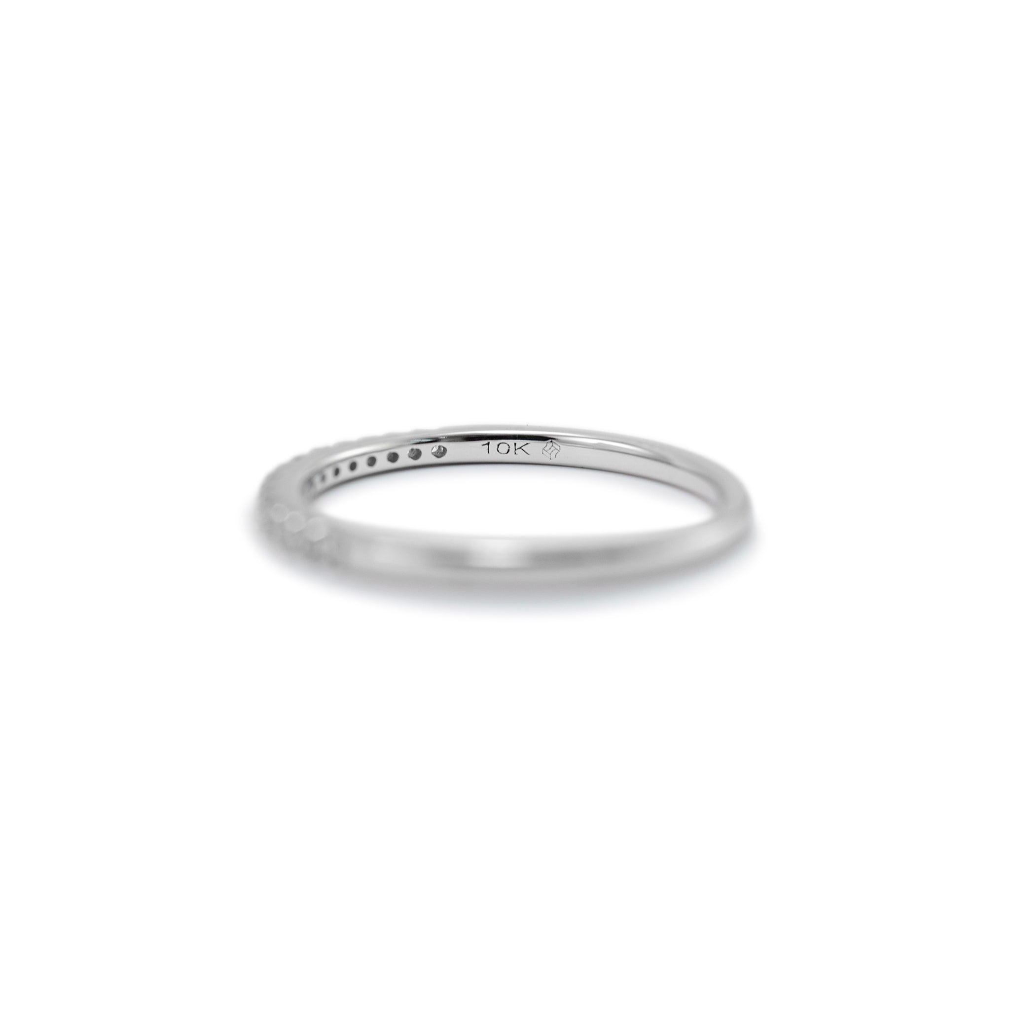 Ladies 10K White Gold Half Eternity Lab Grown Diamond Wedding Band