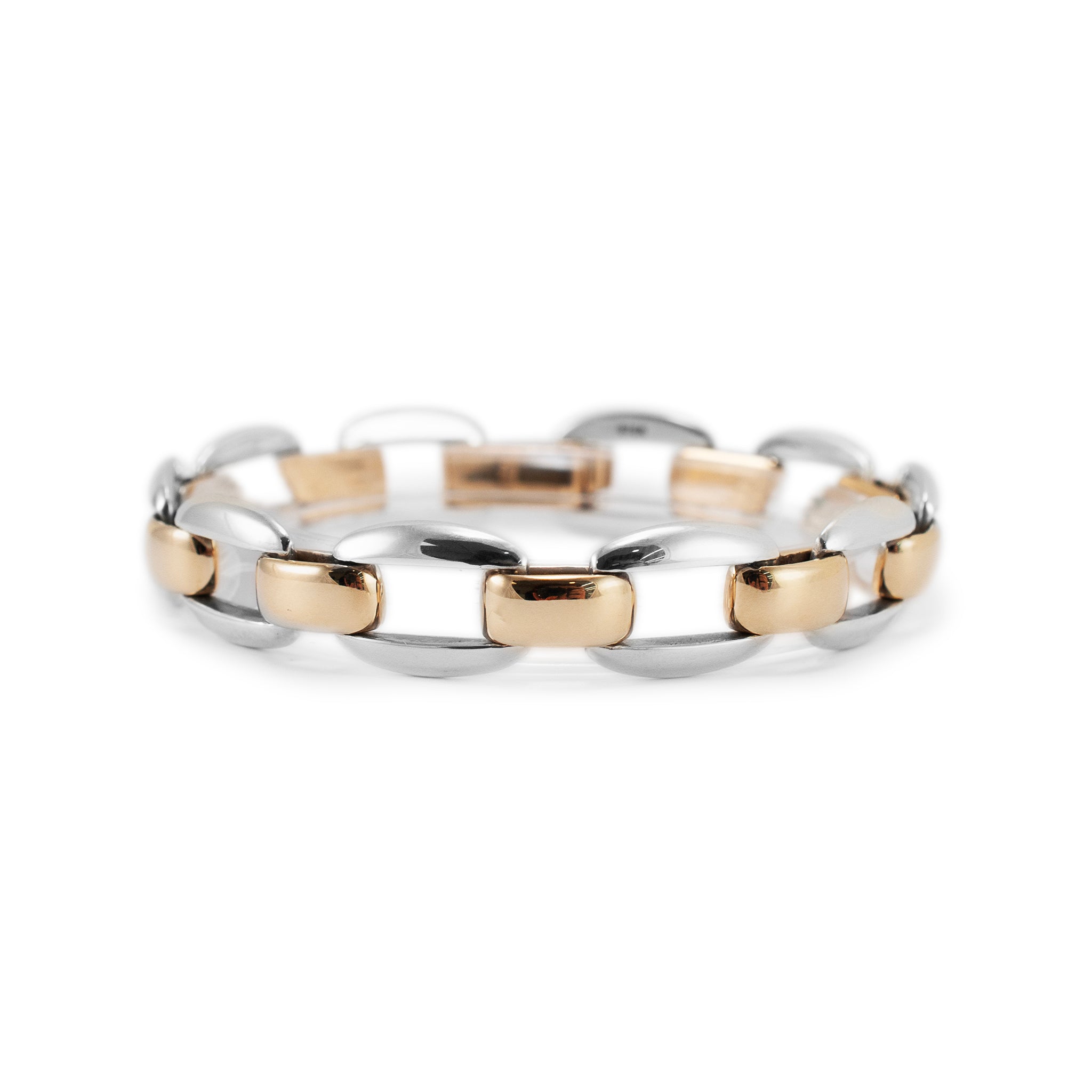 James Avery Retired 925 Sterling Silver 14K Yellow Gold Enduring Bond Bracelet