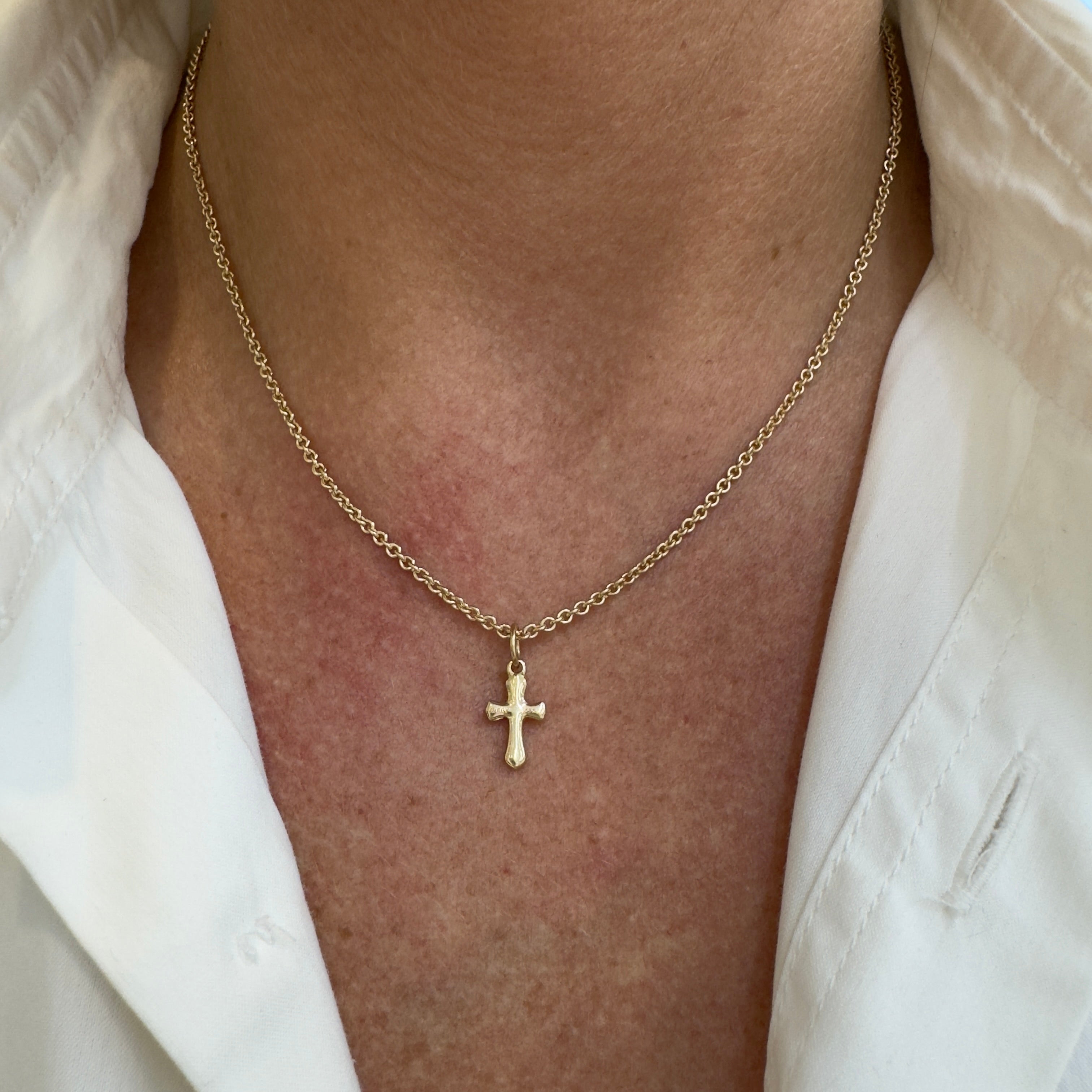James Avery 14K Yellow Gold St. Teresa Cross Pendant Necklace