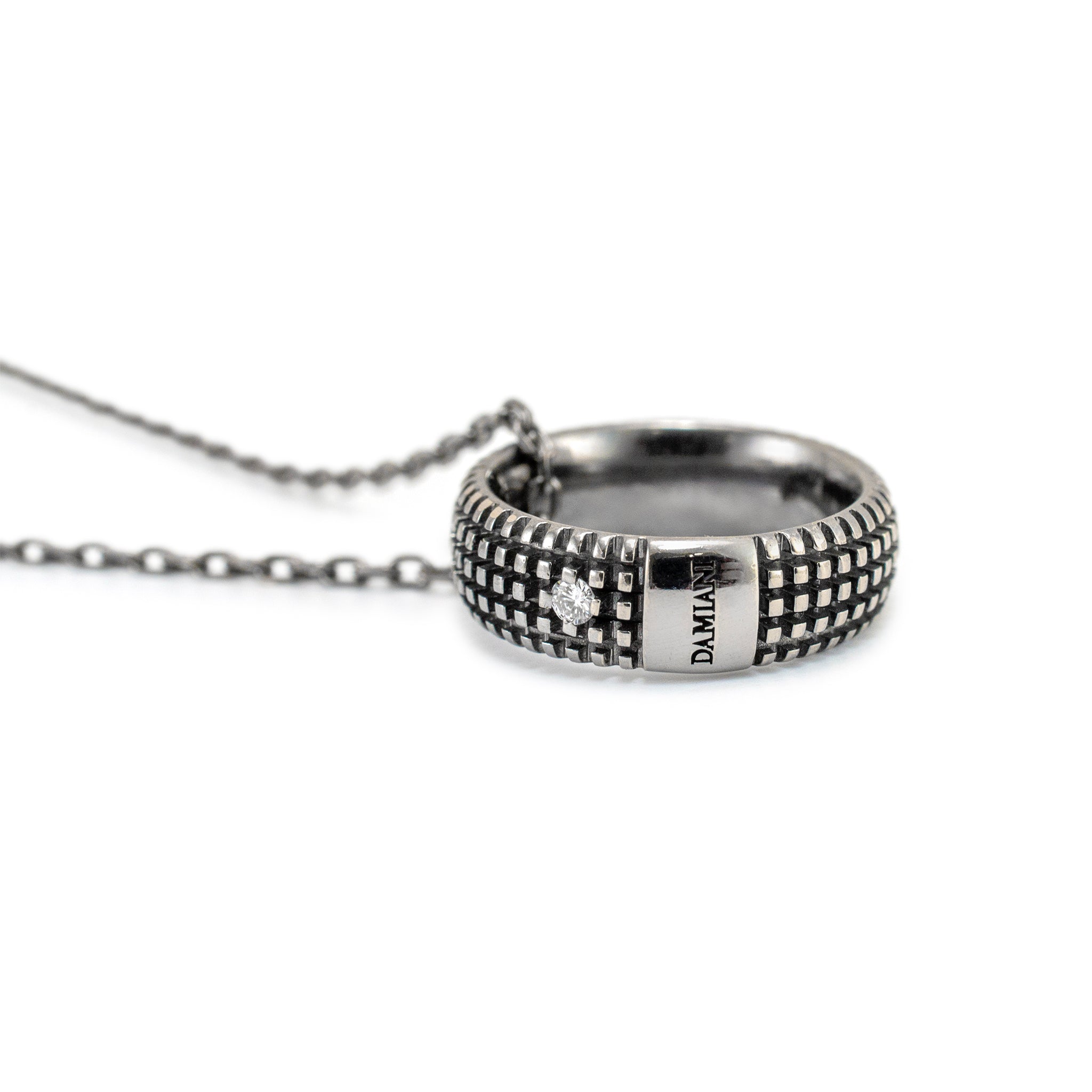 Damiani 18K White Gold & Black Rhodium Diamond Metropolitan Pendant Necklace