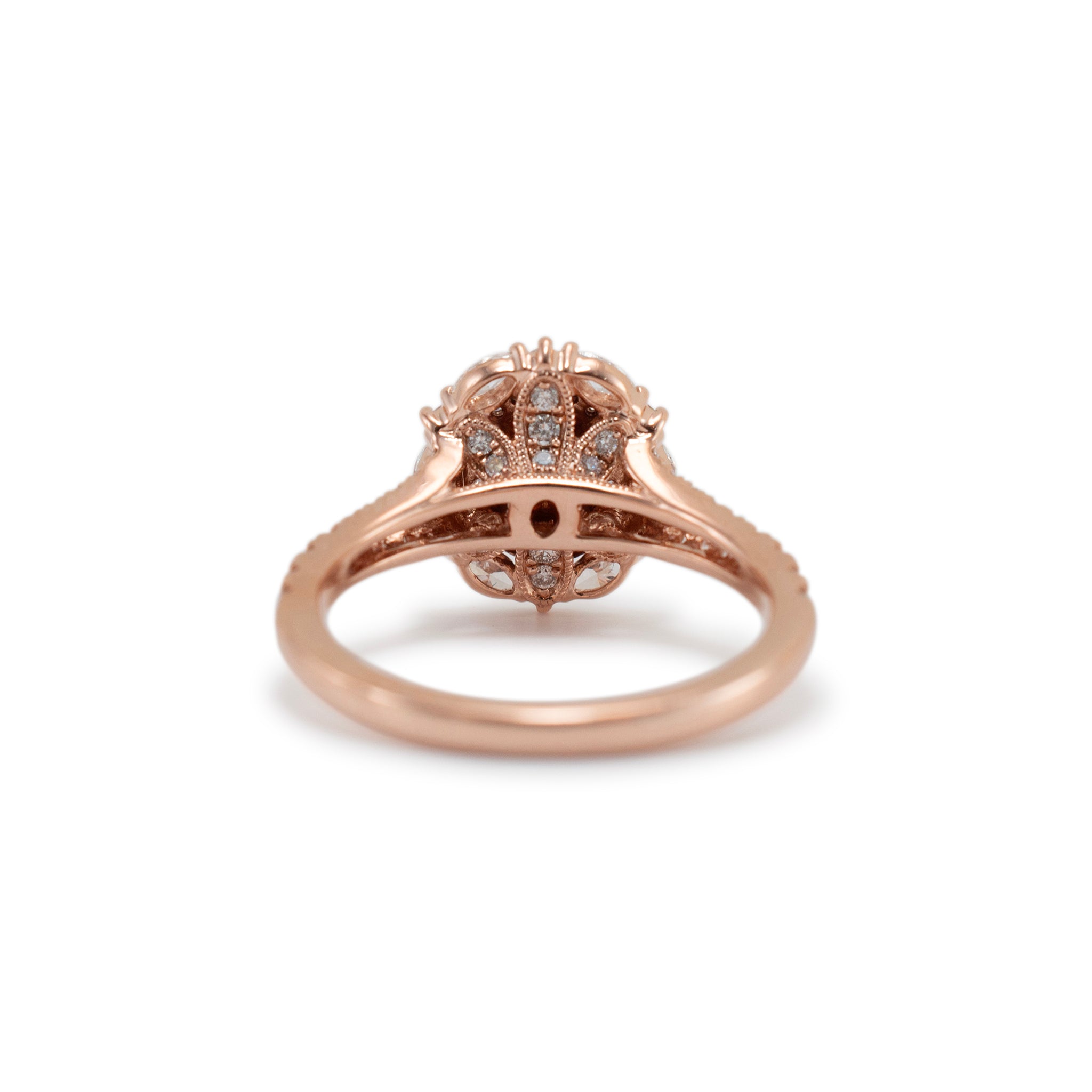 Neil Lane 14K Rose Gold Morganite Double Halo Accented Diamond Cocktail Ring