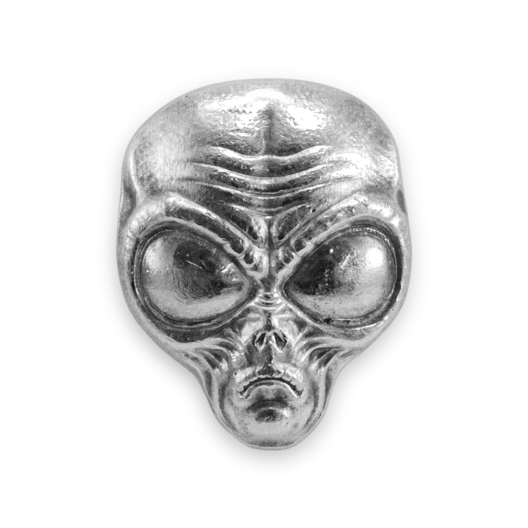 Monarch Precious Metals 2 Oz .999 Fine Silver Alien Head Art Bar