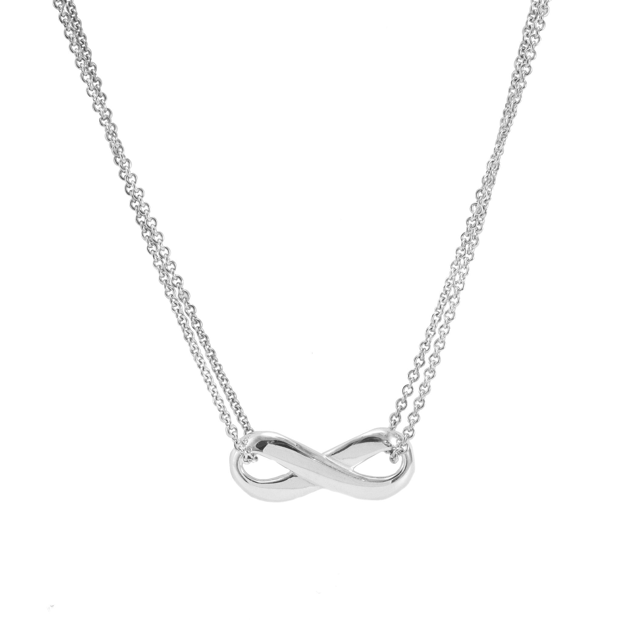 James Avery Retired 925 Sterling Silver Double Rope Infinity Necklace