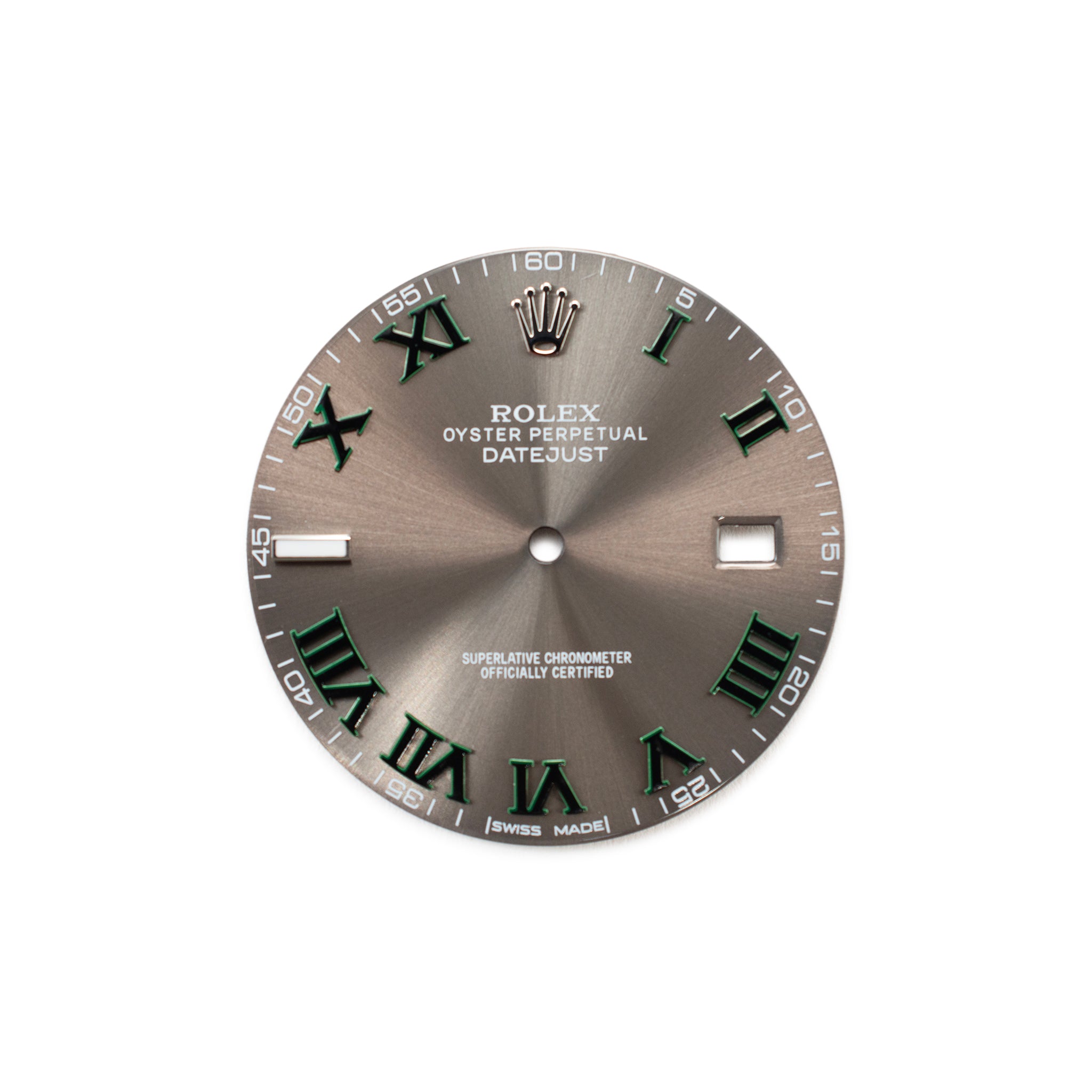 Custom Rolex Datejust 41 Gray Roman Numerals Wimbledon Dial