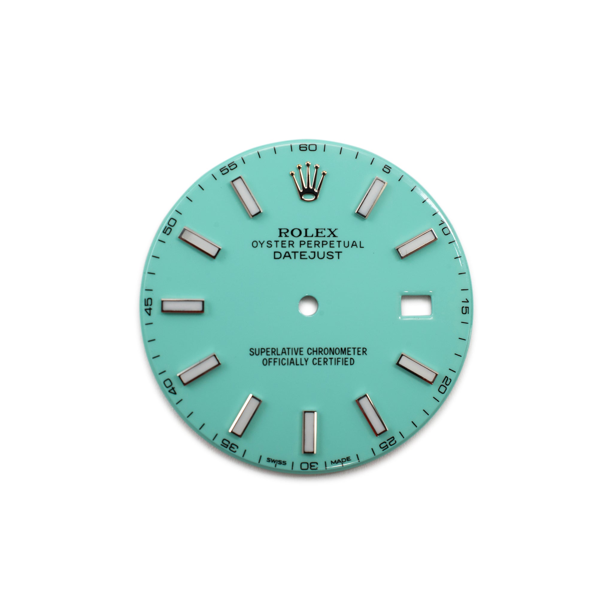 Custom Rolex Datejust 41 Turquoise Tiffany Blue Stick Dial