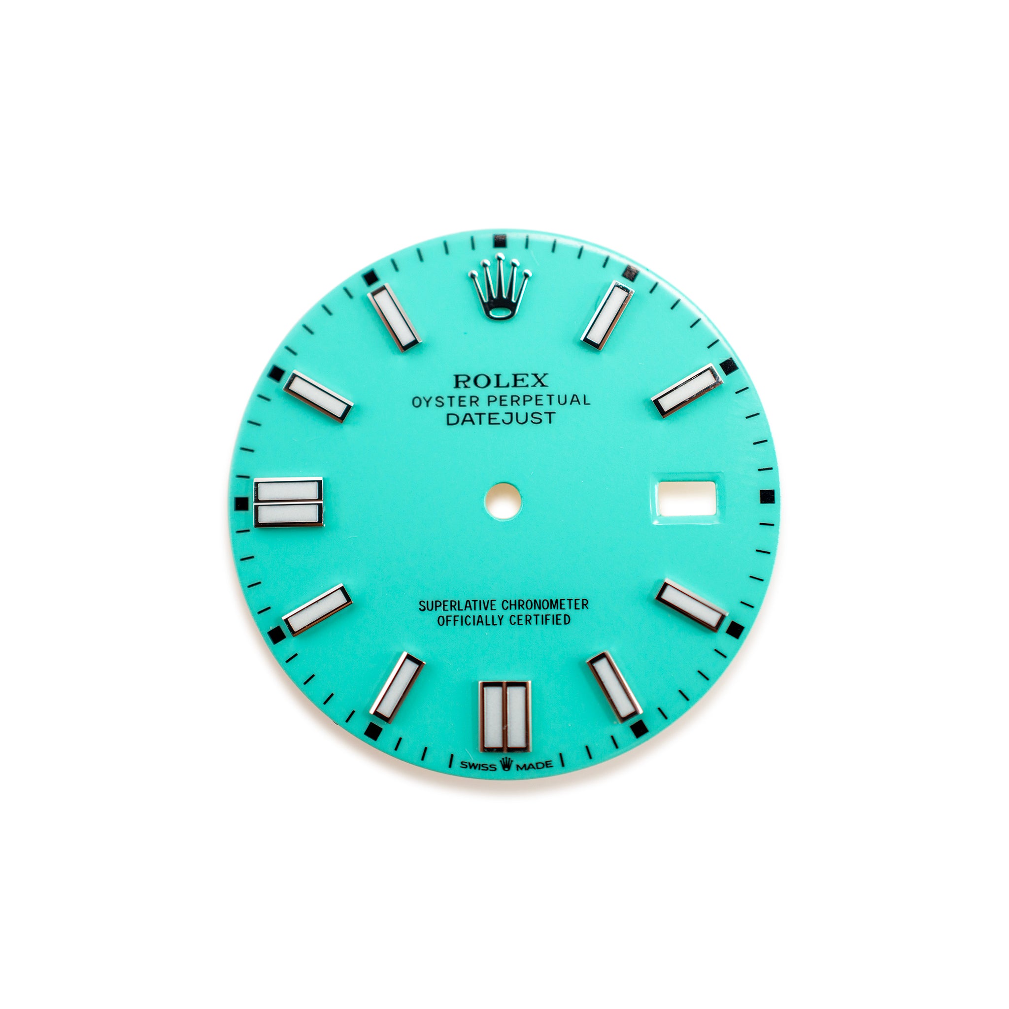 Custom Rolex Datejust 36 Turquoise Tiffany Blue Stick Dial