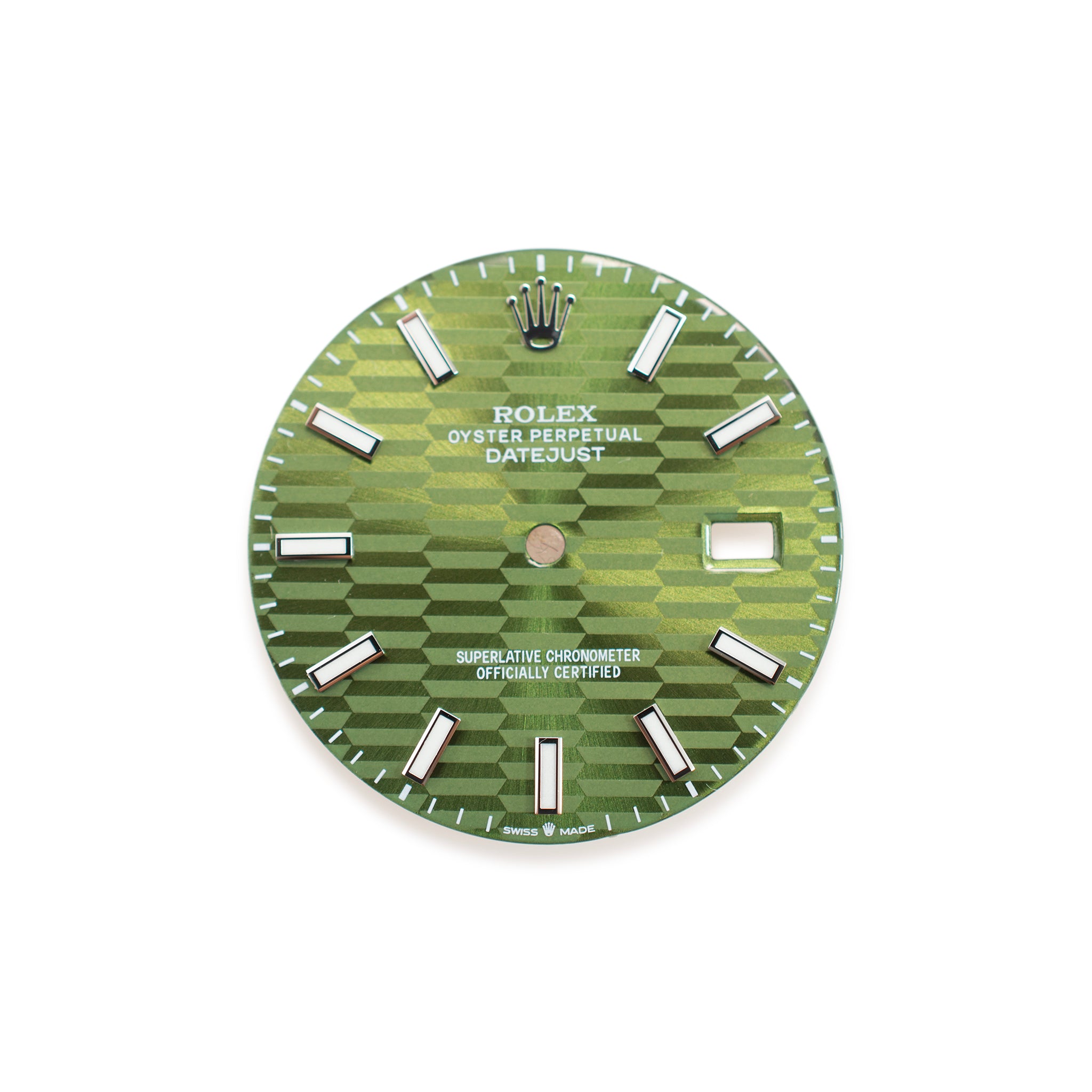 Custom Rolex Datejust 36 Green Fluted Motif Stick Dial