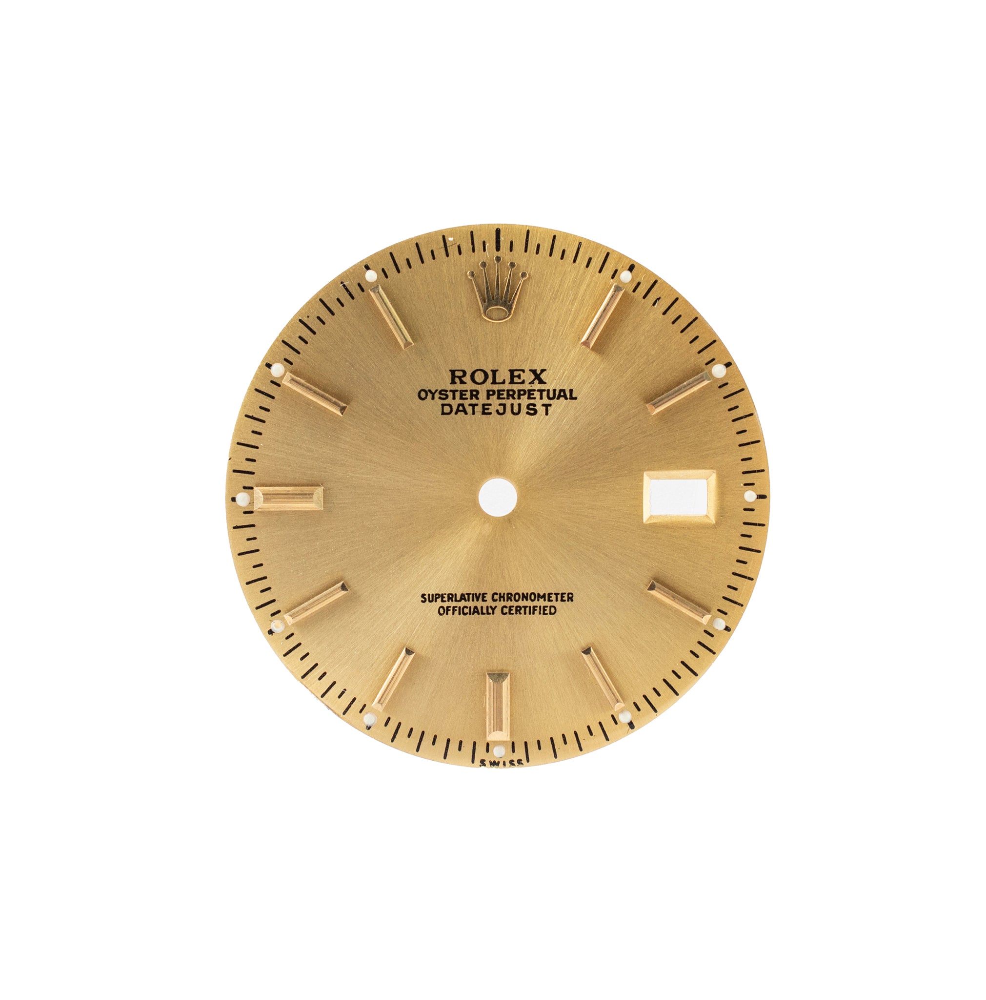 Custom Datejust 36 Sunburst Champagne Gold Stick Dial