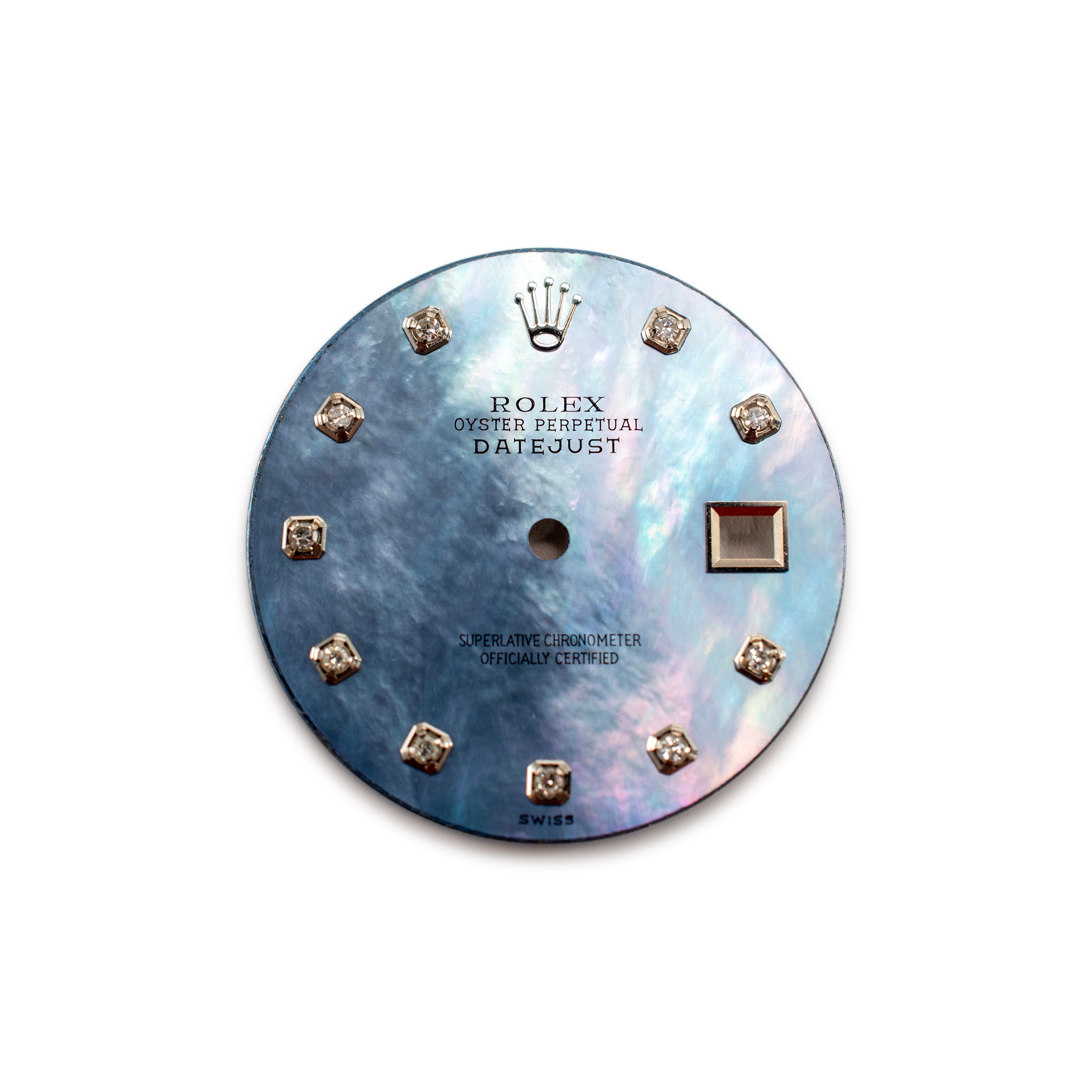 Custom Rolex Datejust 36 Blue Mother of Pearl Diamond Dial