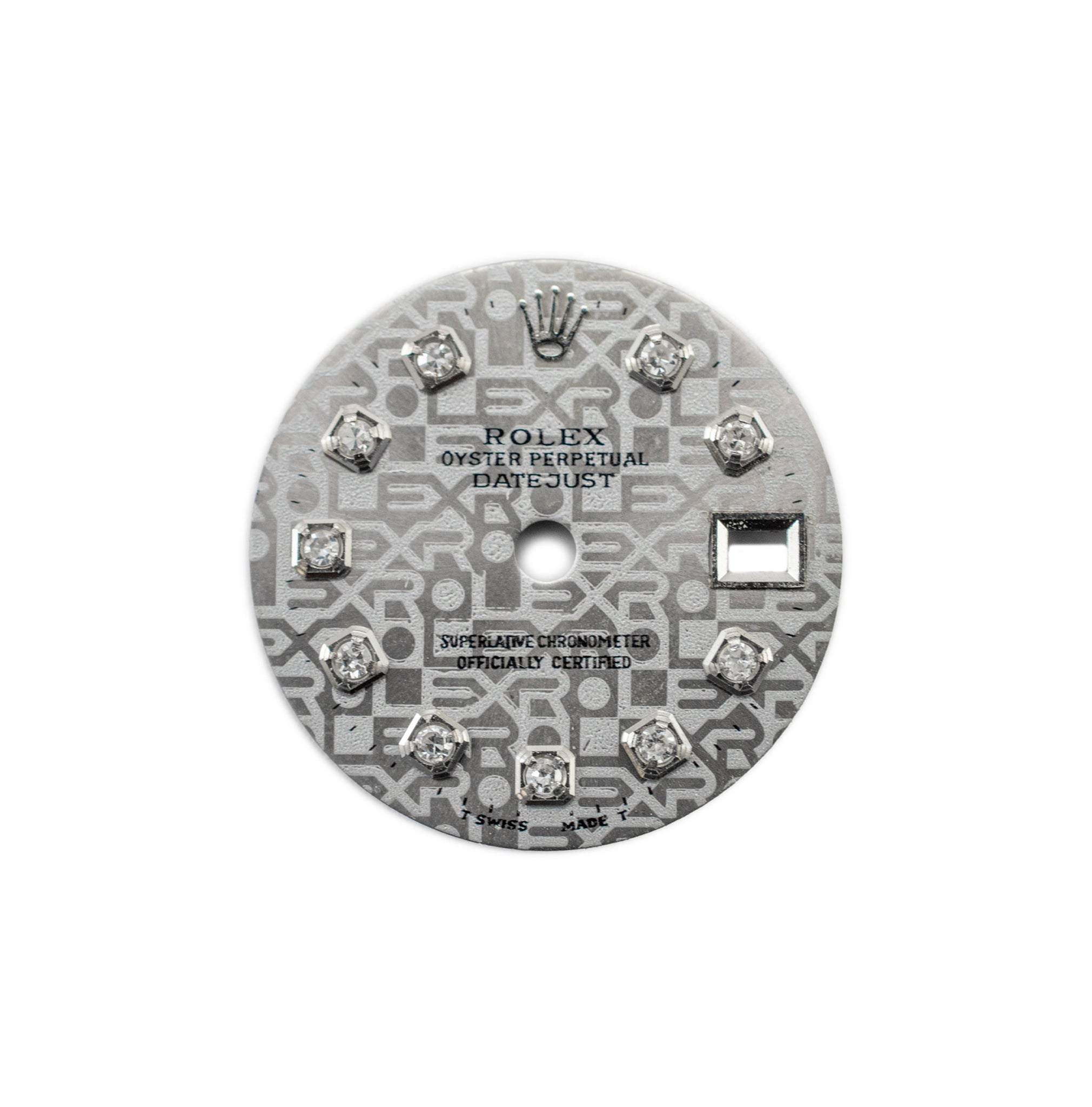 Custom Rolex Datejust 26 Gray Jubilee Computer Diamond Dial