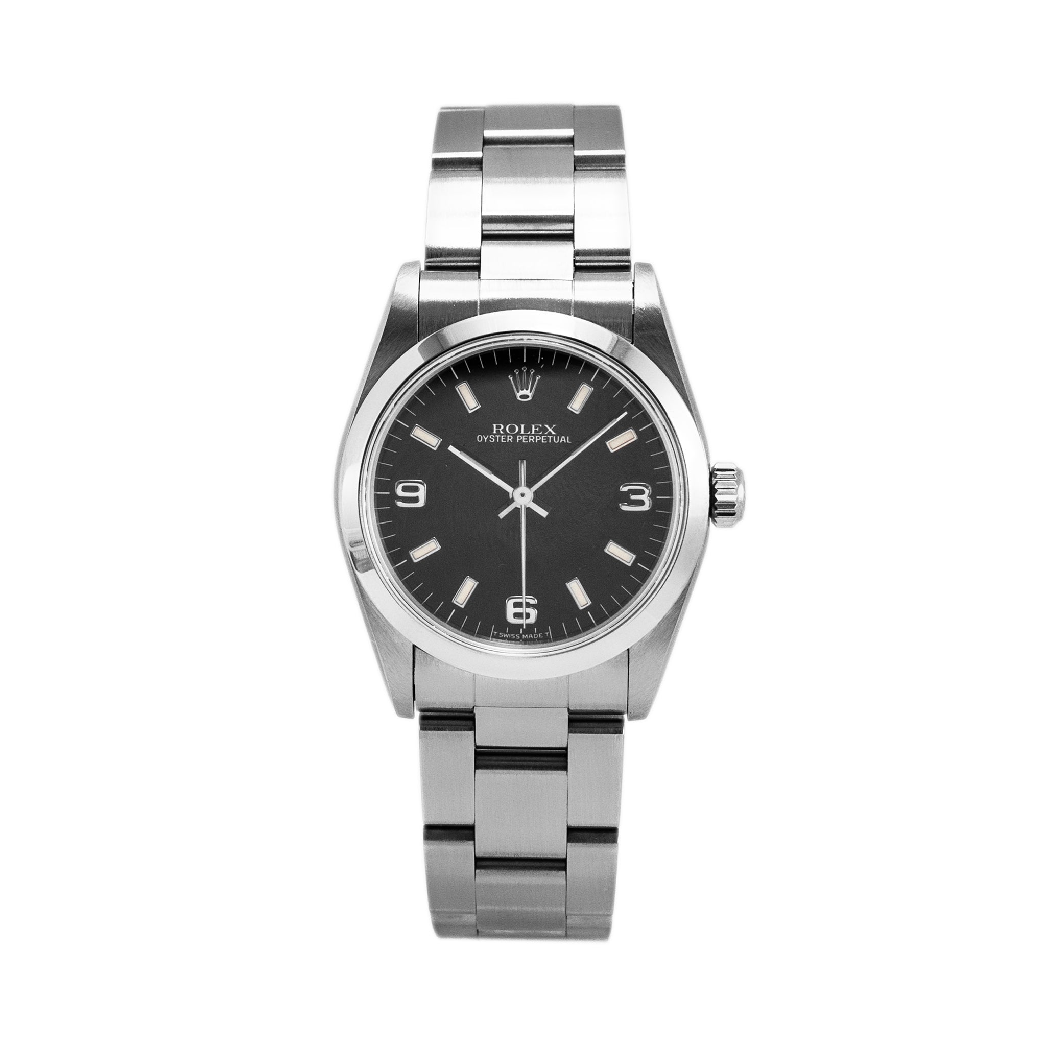 1998 Rolex Oyster Perpetual 31 67480 Black Dial Oyster Stainless Steel Watch