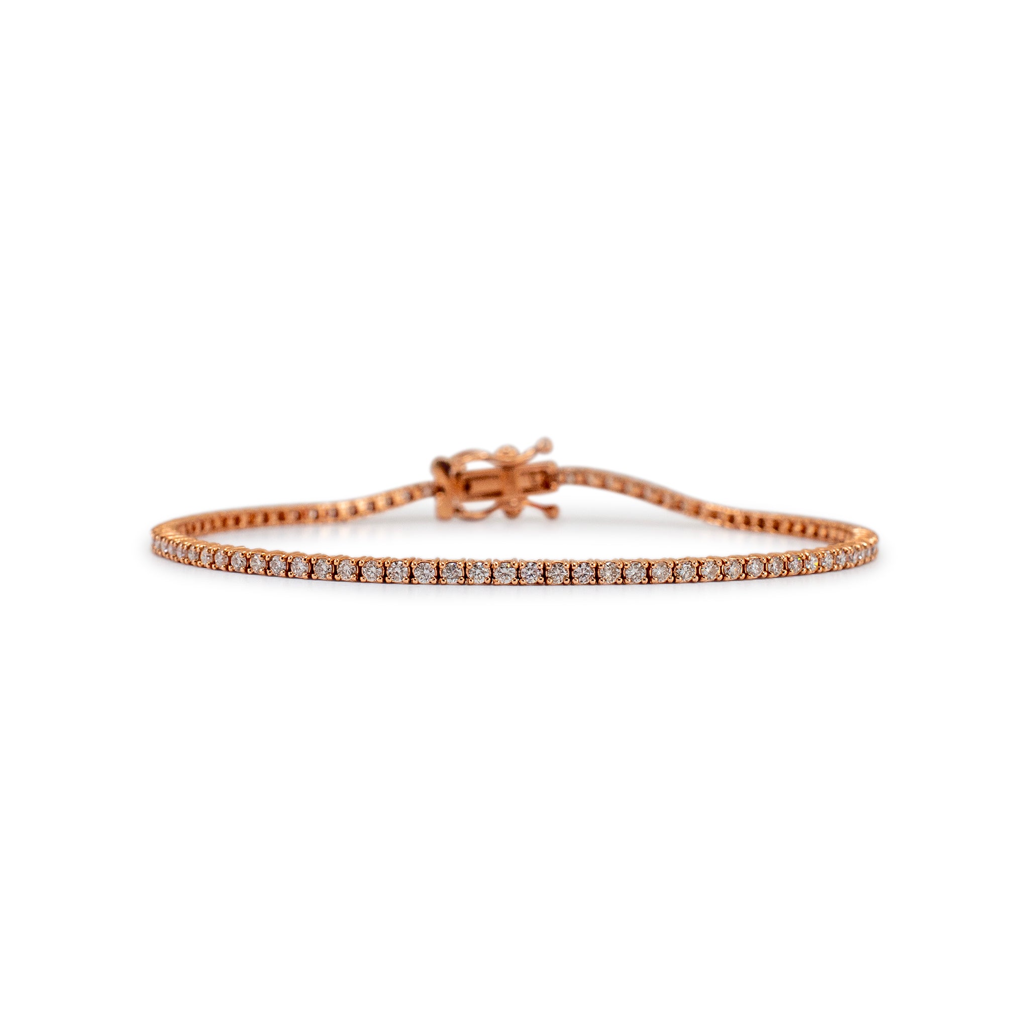 14K Rose Gold Petite 1.13ct. Diamond Tennis Bracelet