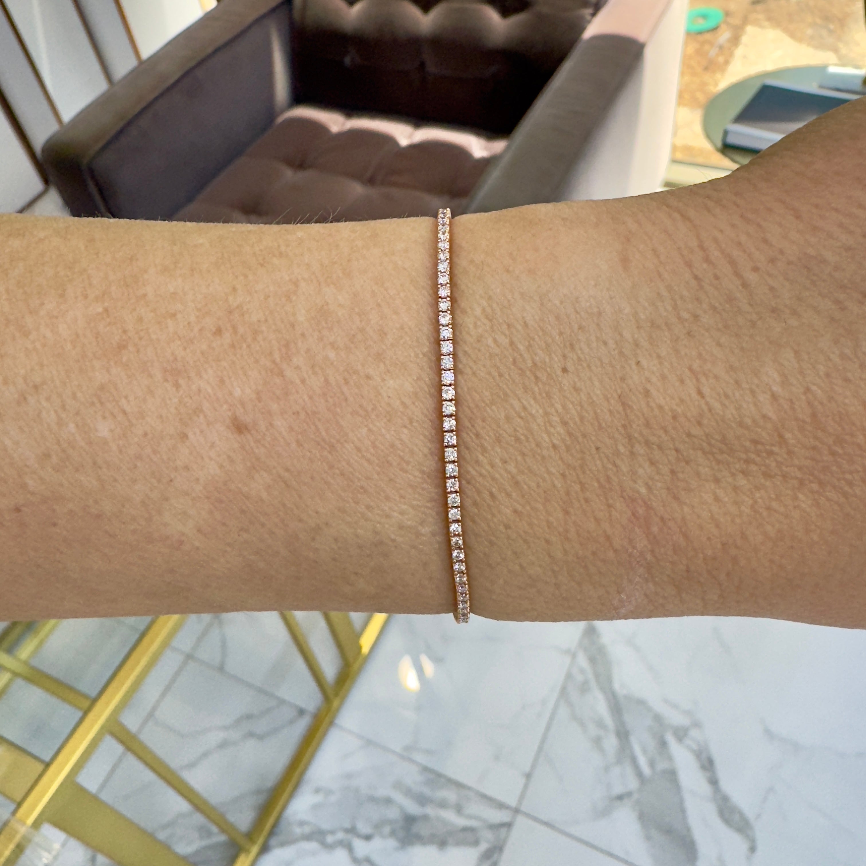 14K Rose Gold Petite 1.13ct. Diamond Tennis Bracelet