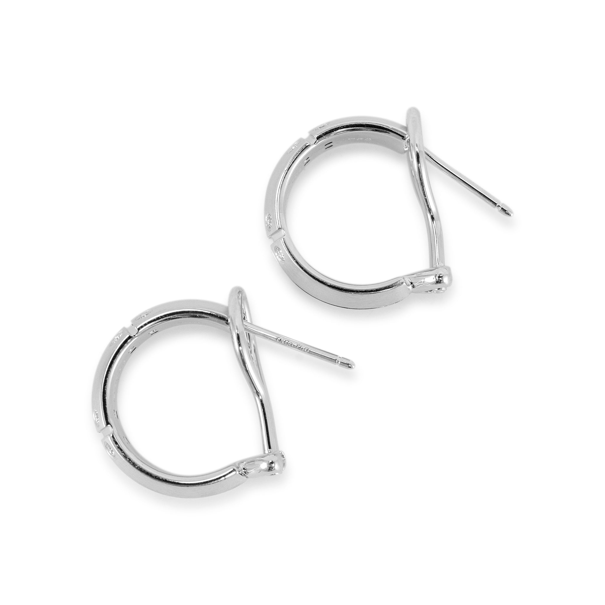 Tiffany & Co. 18K White Gold Streamerica Diamond Hoop Earrings