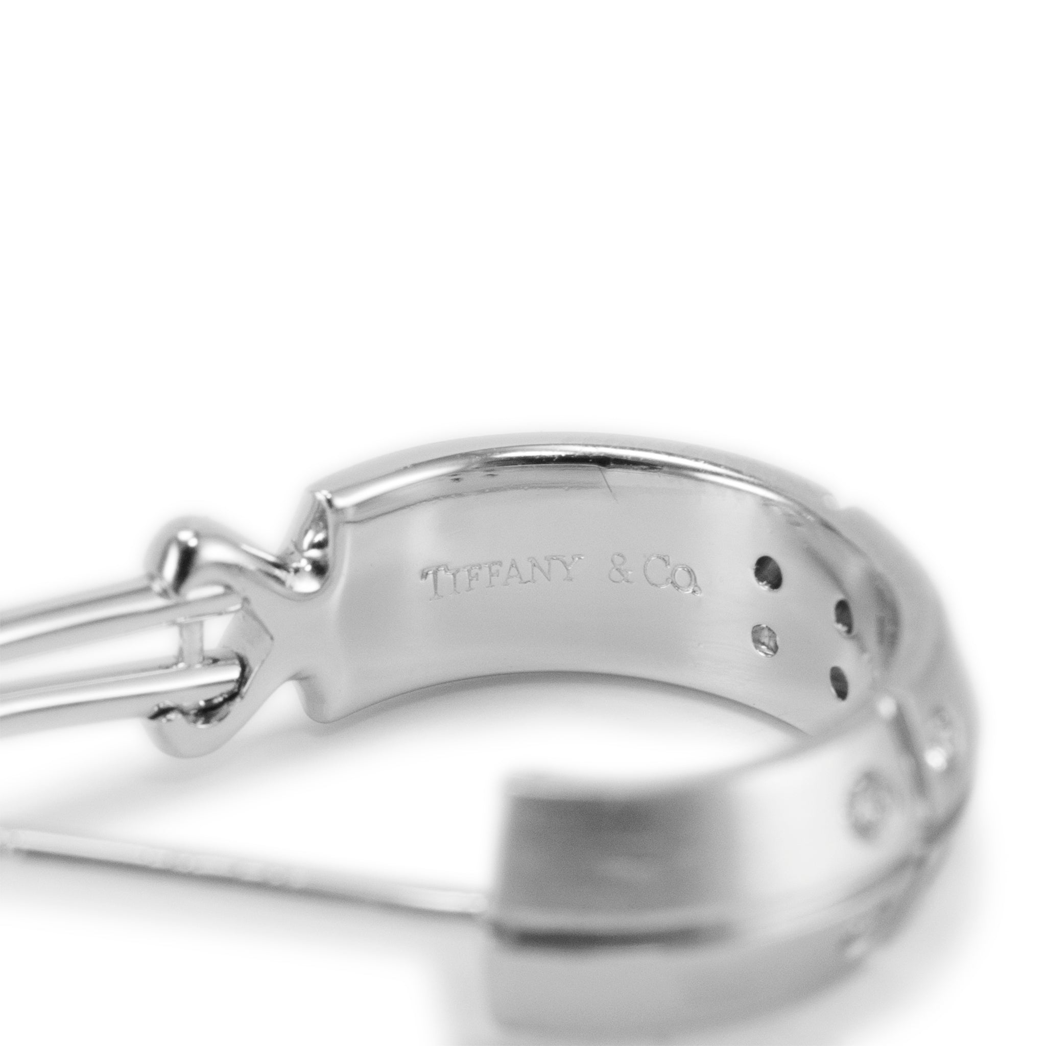 Tiffany & Co. 18K White Gold Streamerica Diamond Hoop Earrings