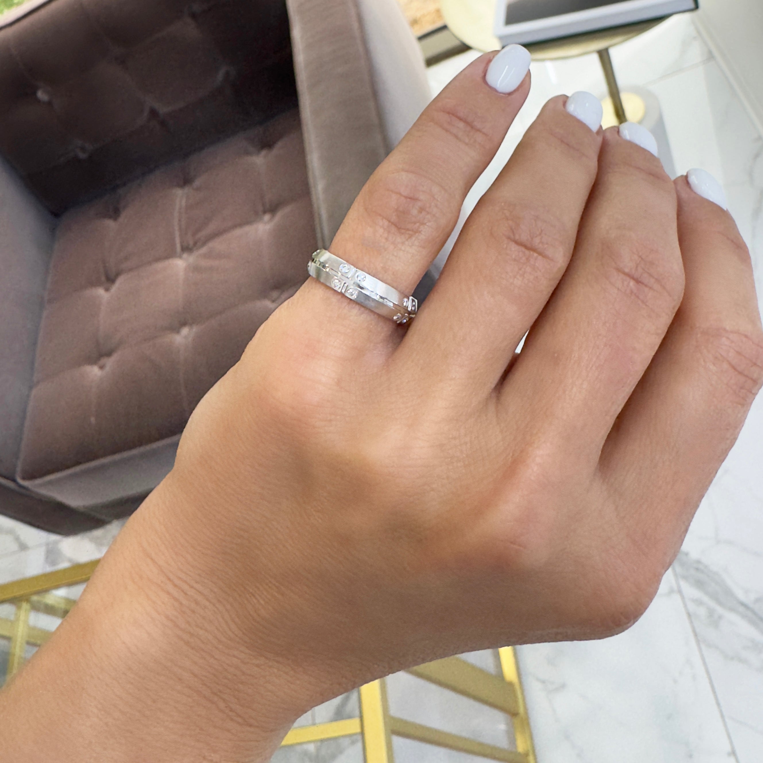 Tiffany & Co. 18K White Gold Streamerica Diamond Band Ring