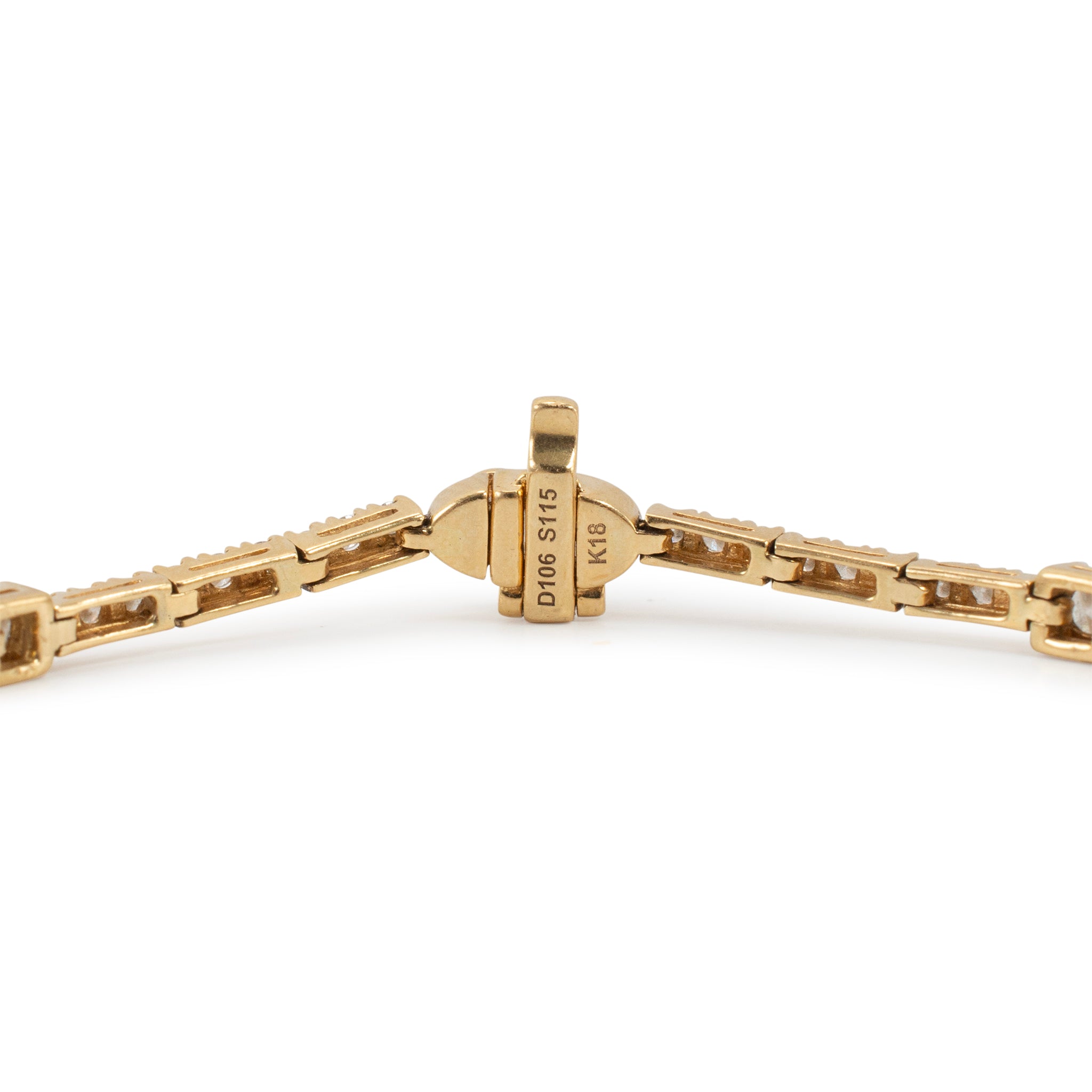 18K Yellow Gold 2.21ct Diamond Station Tennis Bracelet
