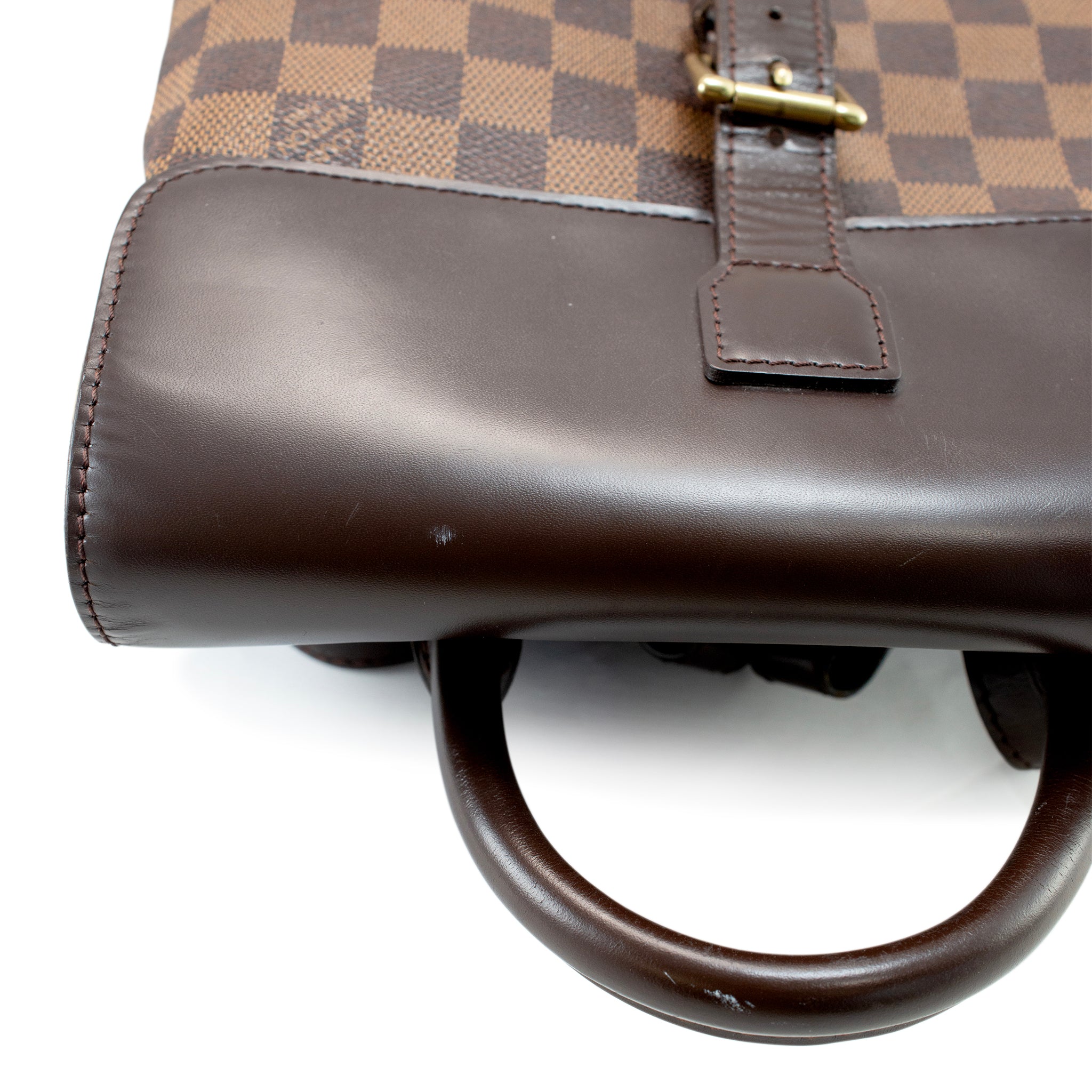 2003 Louis Vuitton N51132 Damier Ebene Soho Canvas Leather Backpack