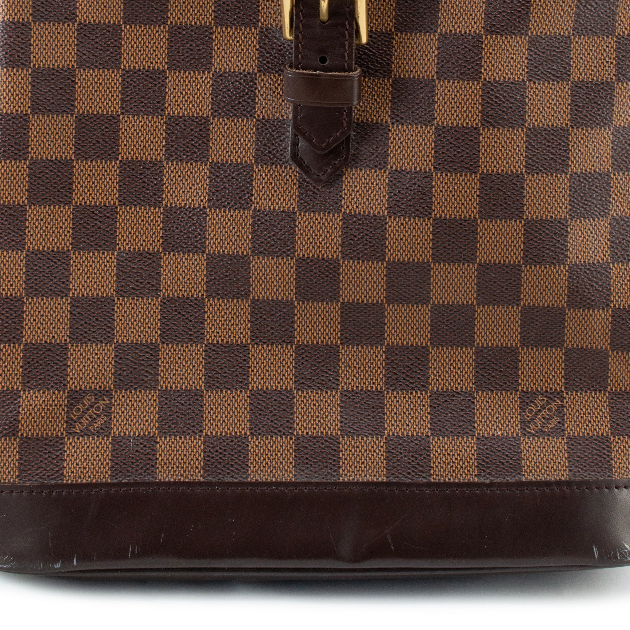 2003 Louis Vuitton N51132 Damier Ebene Soho Canvas Leather Backpack