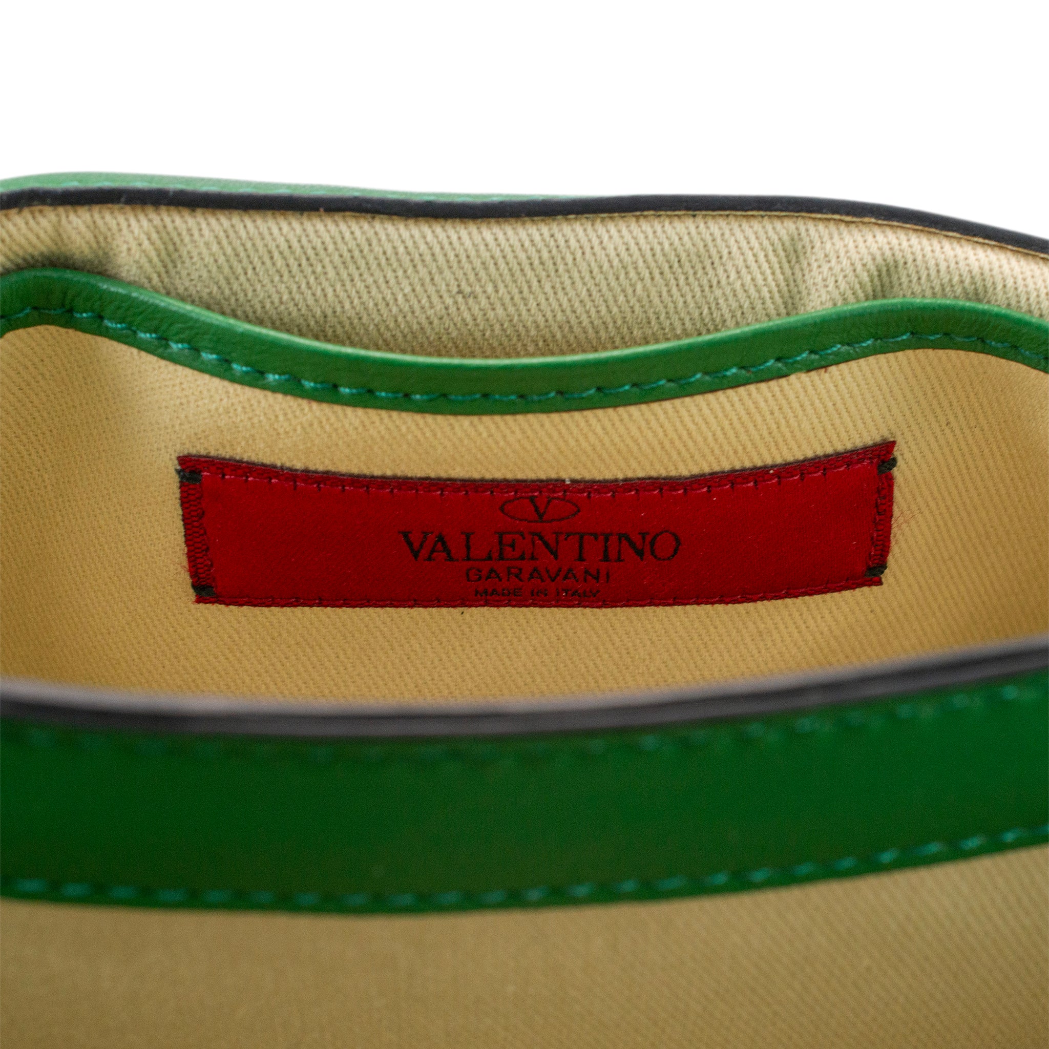 Valentino Garavani Green Leather Rockstud Shoulder Handbag