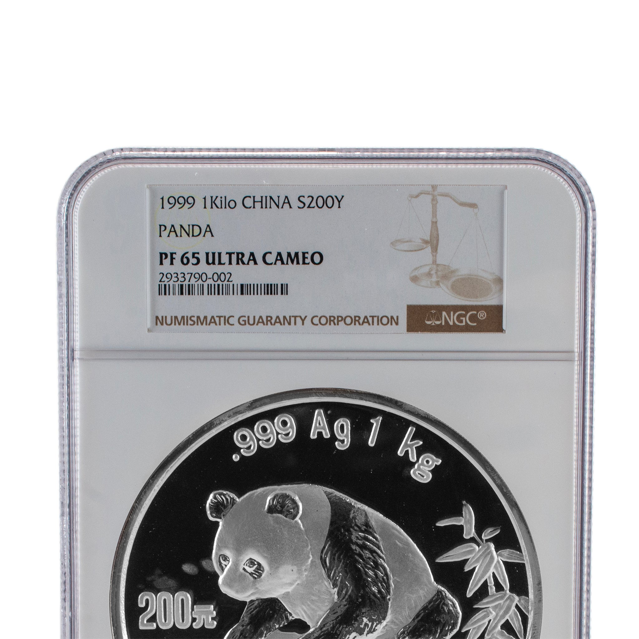 1999 NGC PF 65 Ultra Cameo 1 Kilo China S200Y Panda 999 Silver Coin