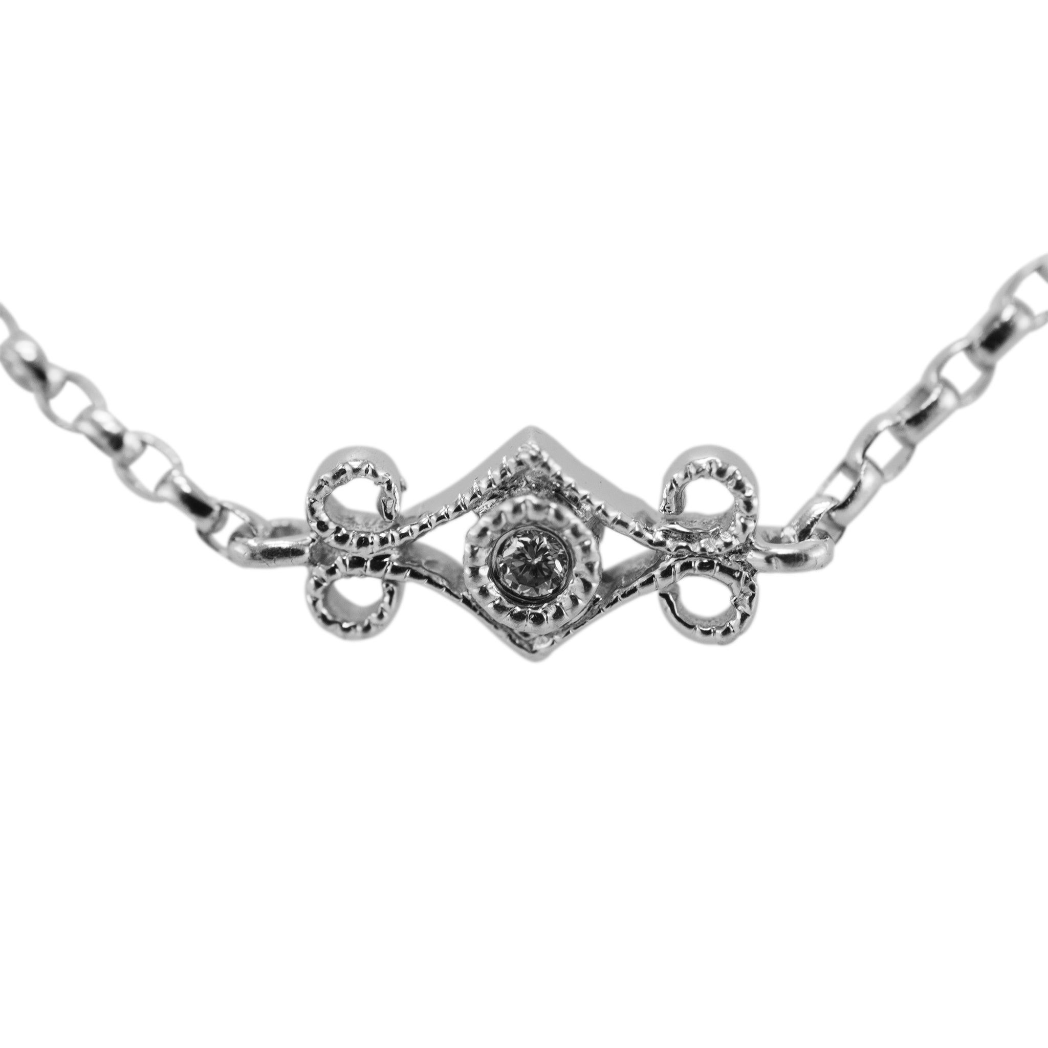 Gabriel & Co. 14K White Gold Diamond Station Chain by the Yard Necklace