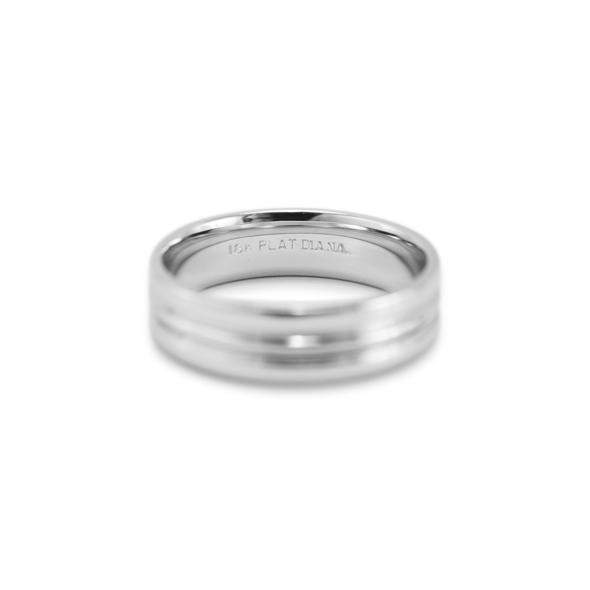 Men’s Platinum and 18K White Gold Diana Wedding Band Ring