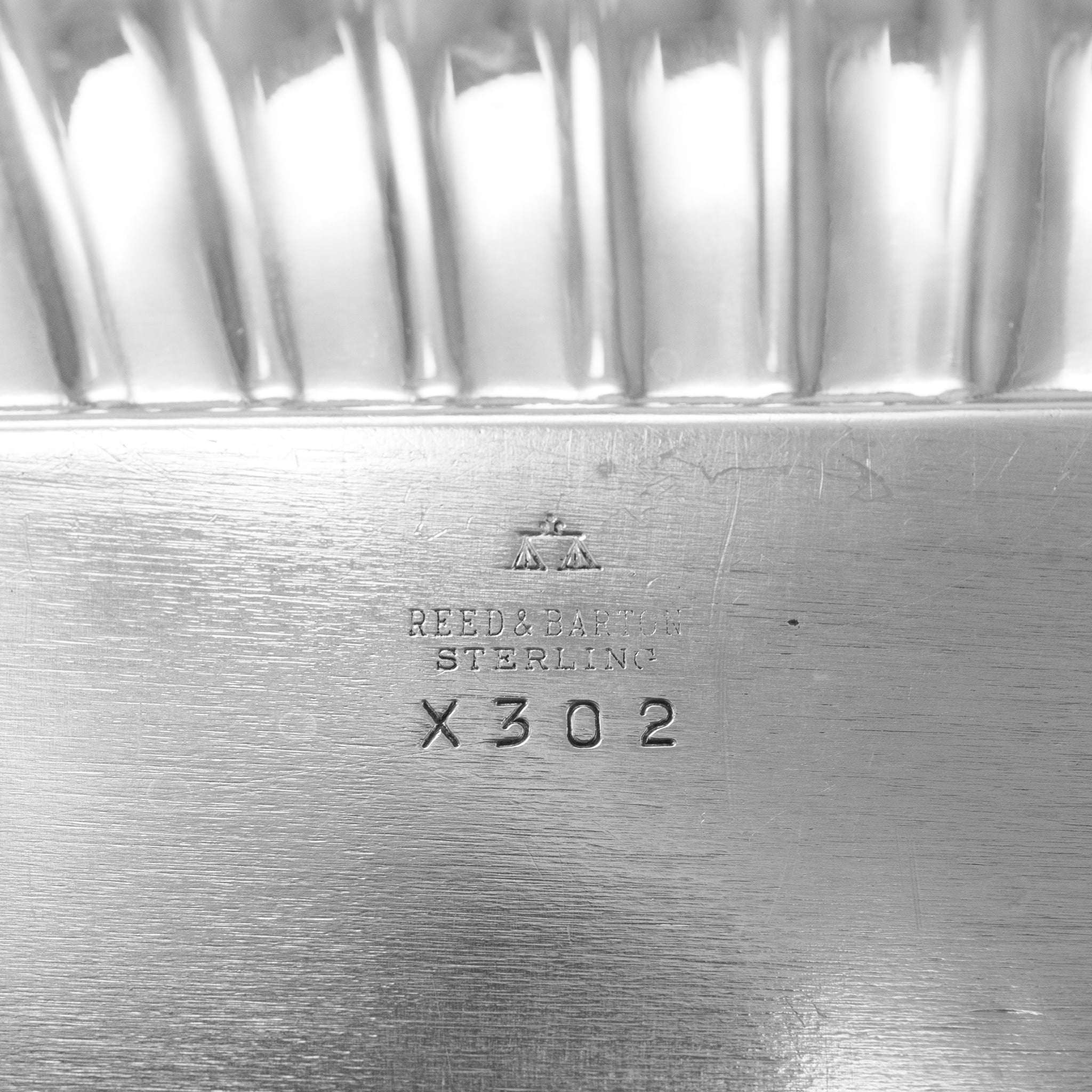 Vintage Reed and Barton 925 Sterling Silver Textured & Polished Rectangular Tray