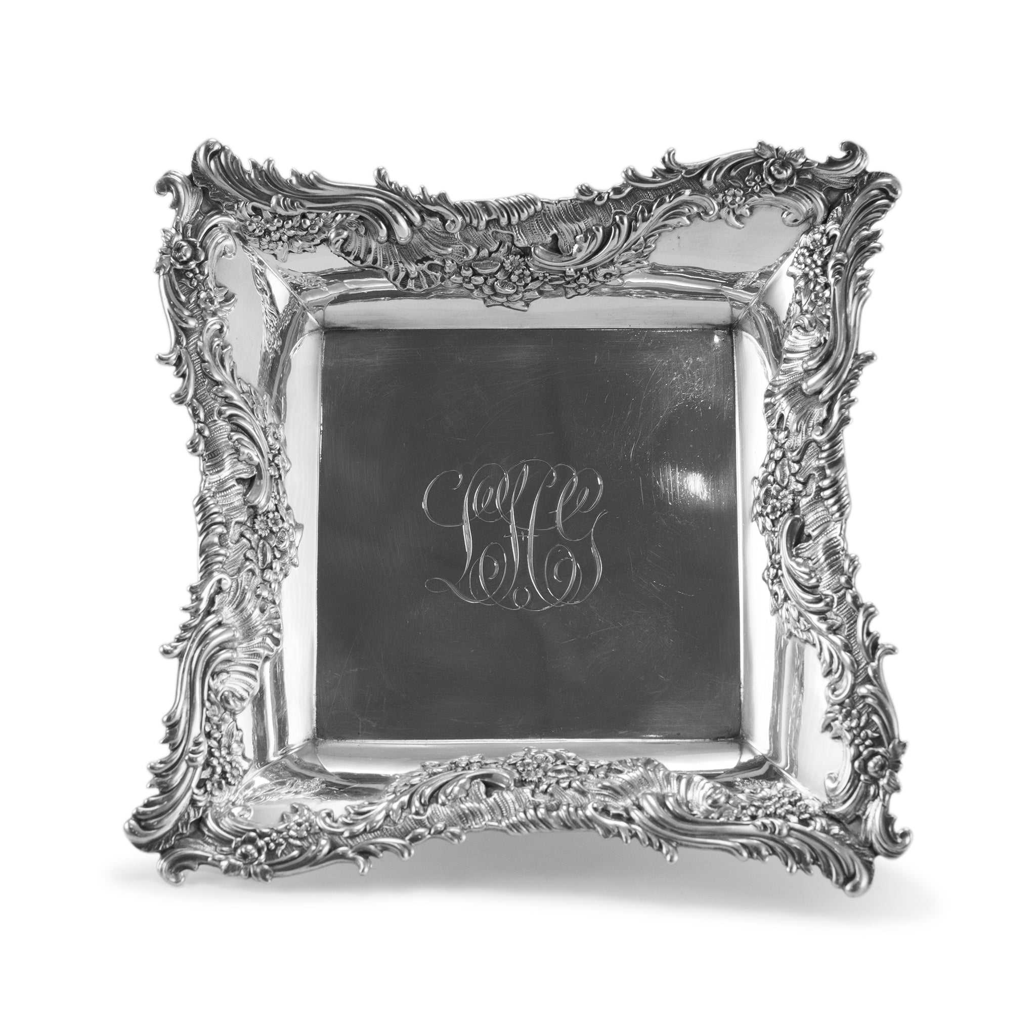 Vintage George W Shiebler 925 Sterling Silver Square Tray