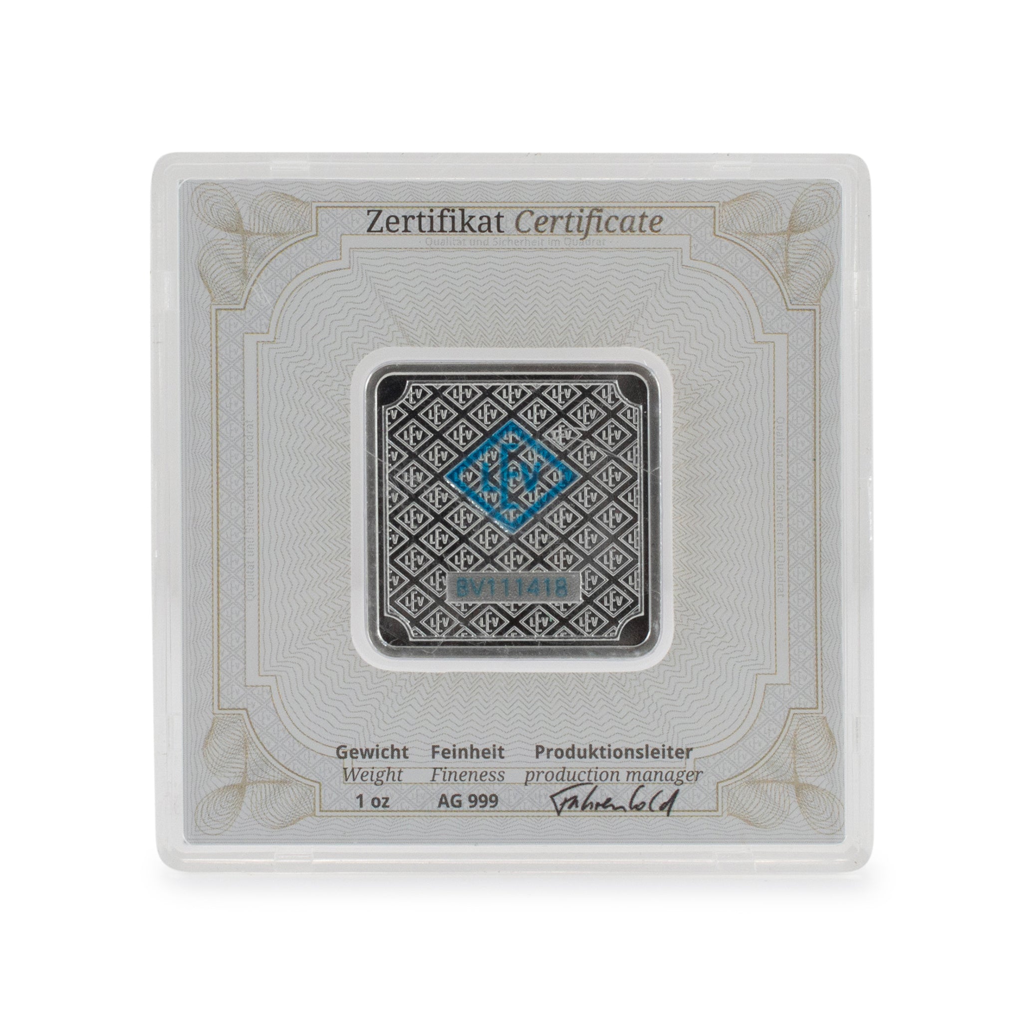 Geiger Edelmetalle Fine Silver Bar 1OZ .999 Pure