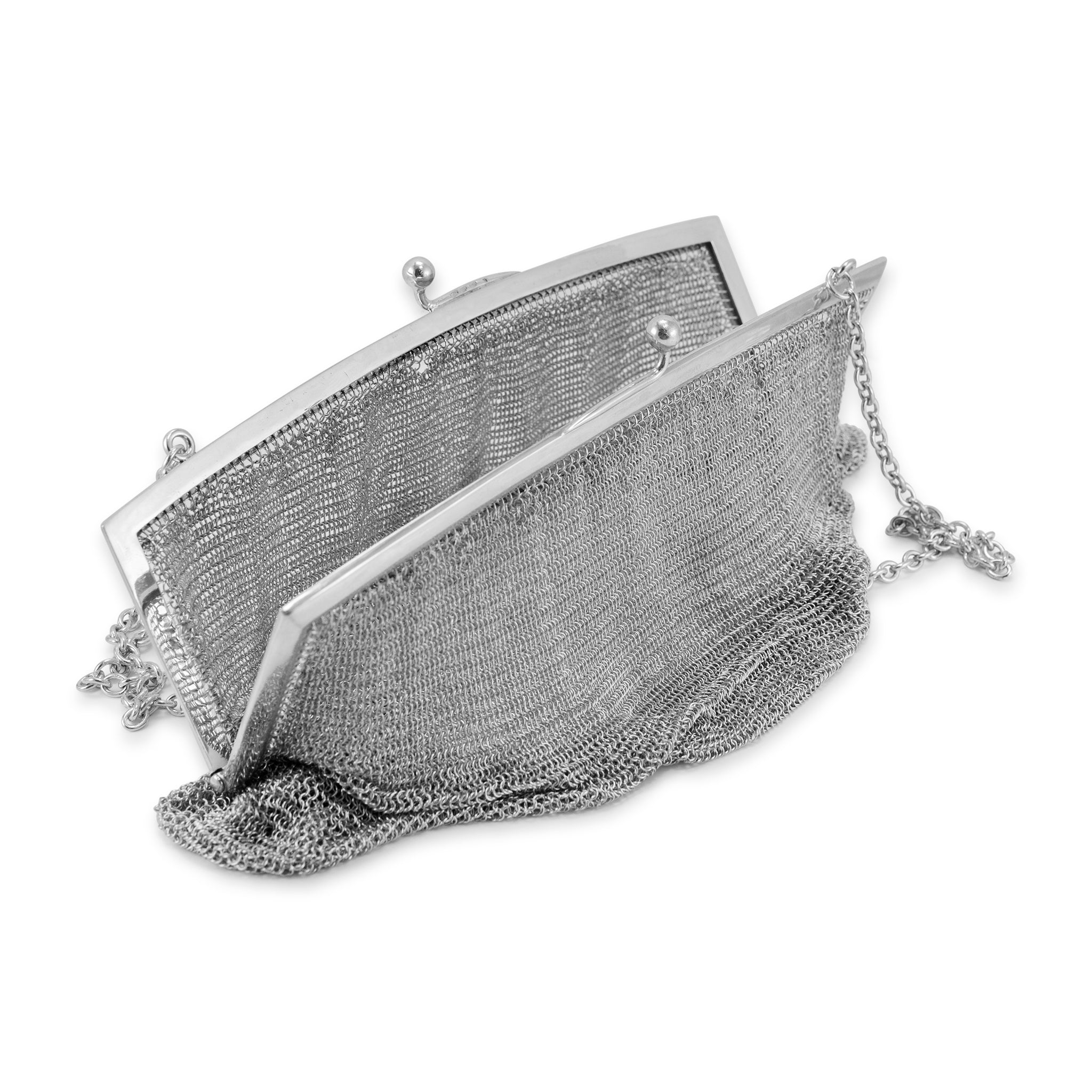 Antique 800 Silver Metal Chain Mesh Purse