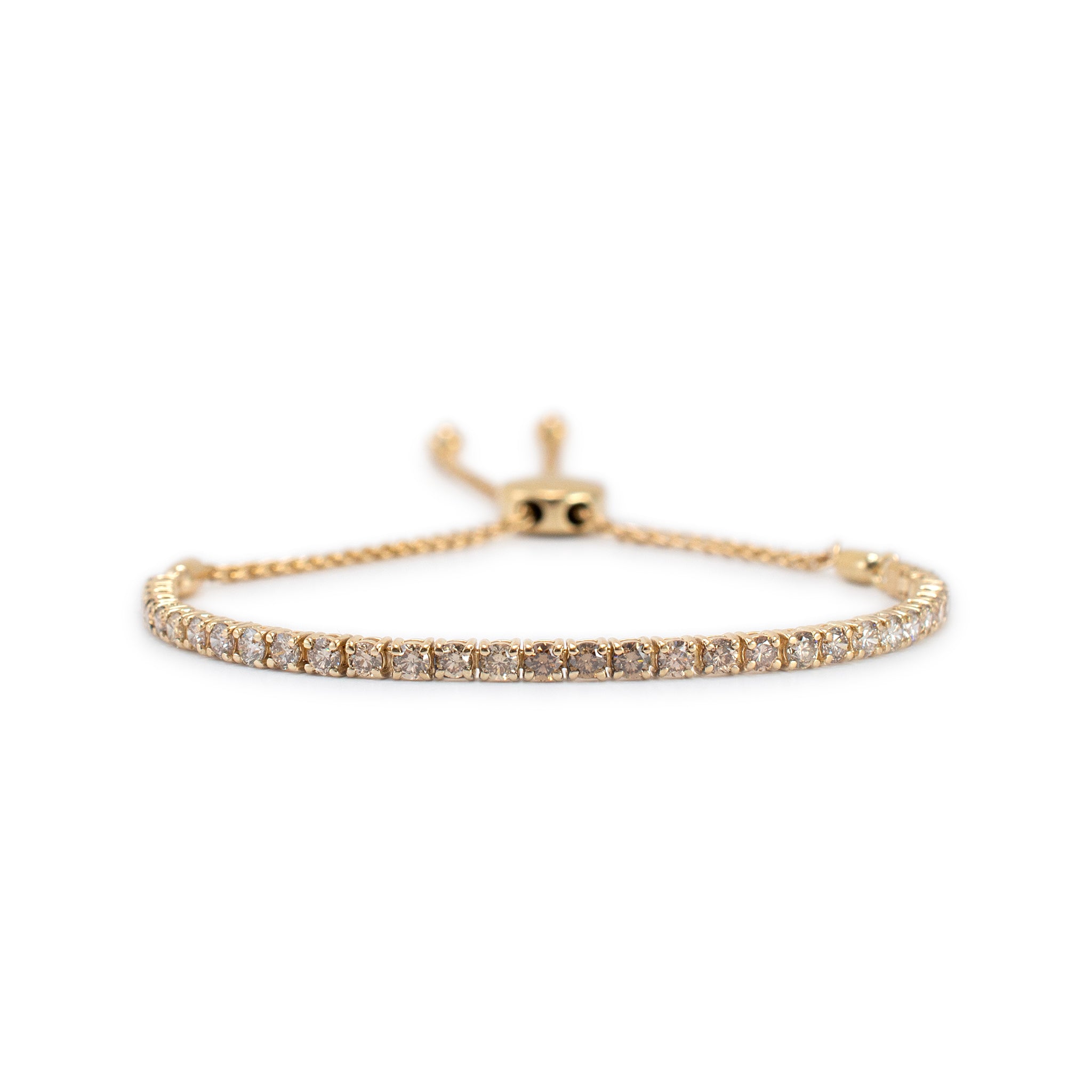 Levian Ombre 14K Yellow Gold 2.00ct Chocolate Diamond Bolo Tennis Bracelet